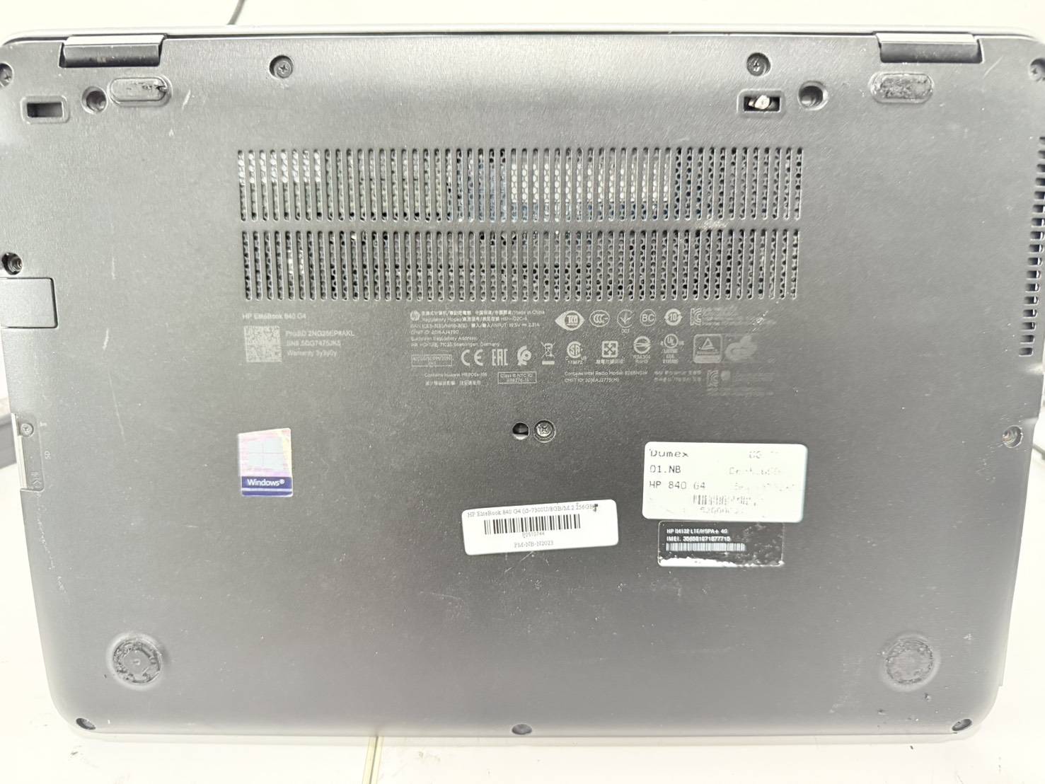 Notebook HP EliteBook 840 G4 (i5-7300U/8GB/M.2 256GB) ไม่มี Adapter ไม่มีแบต ยางรองเครื่องเสื่อม