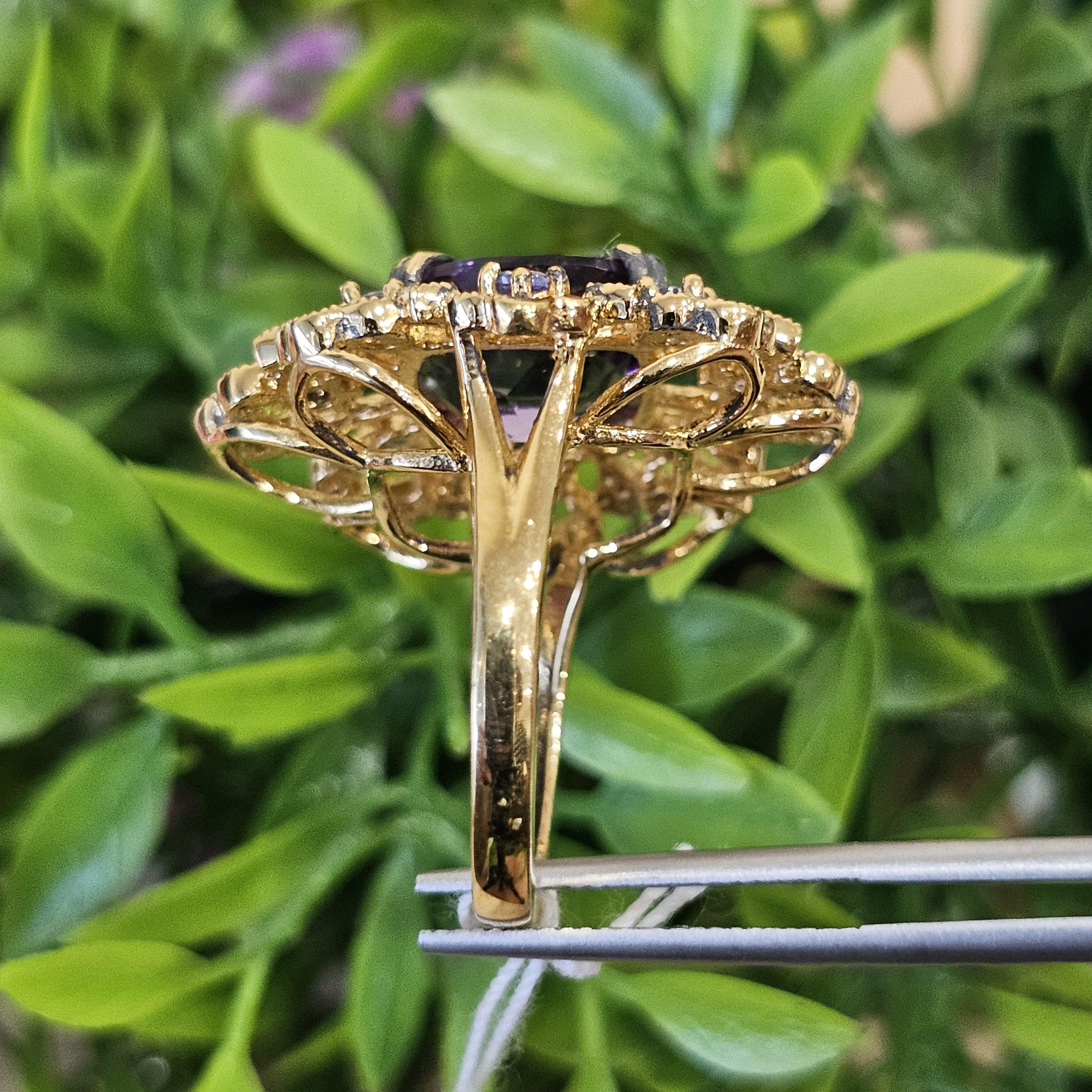 แหวนอเมทิส ตัวเรือนเงิน 57 ตัวเรือนเงินชุบทอง