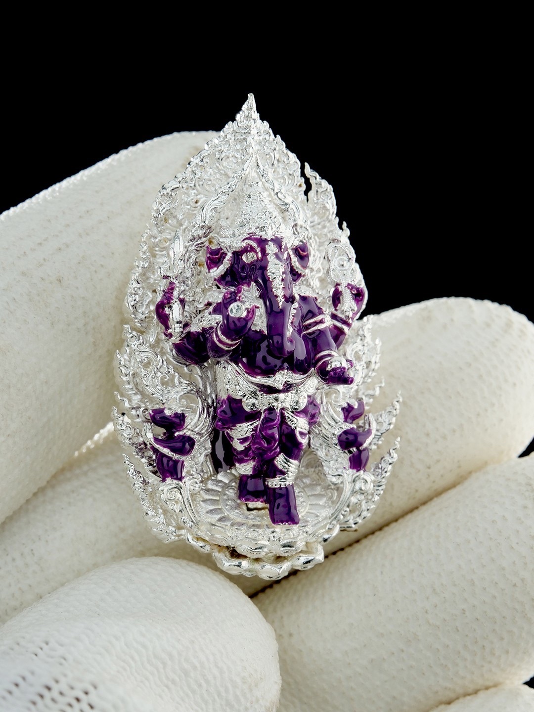 เหรียญพระพิฆเนศ รุ่น ปฐมสิทธิ รหัสพิเศษศูนย์จอง เนื้อบรอนซ์ชุบเงินลงยา