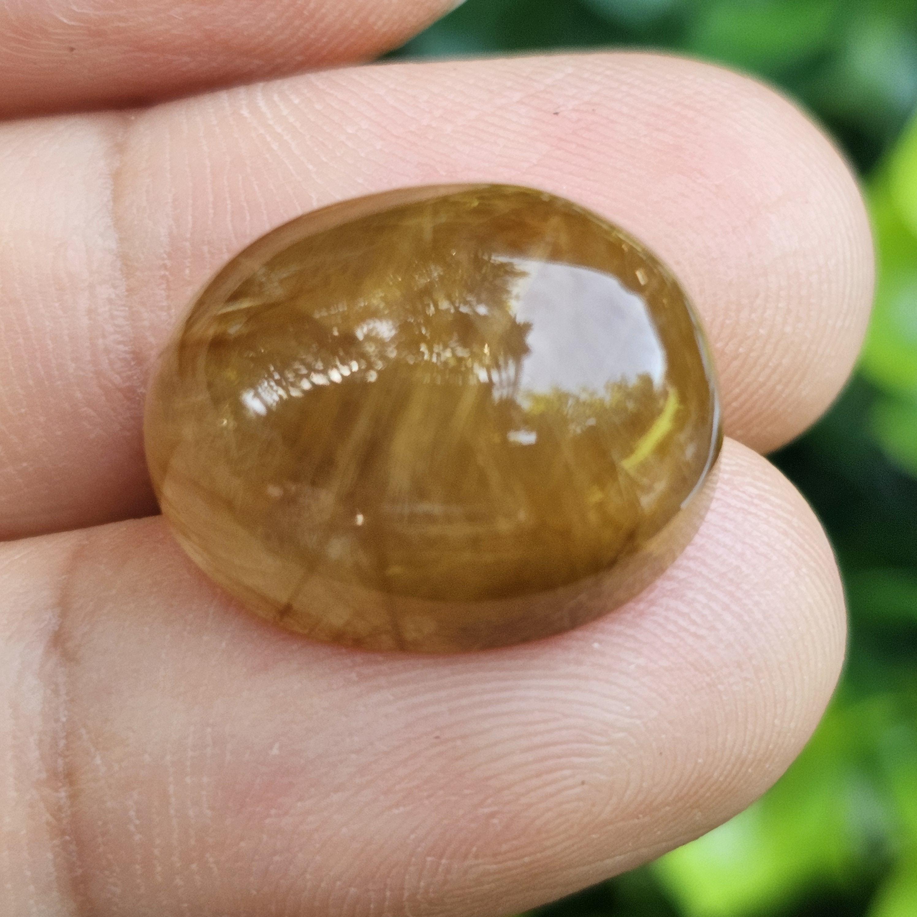 ไหมทอง ควอตซ์ Golden Rutilated Quartz 20.27 กะรัต Cts.พลอยแท้ อัญมณีมงคลประจําวันเกิด เครื่องประดับพลอย