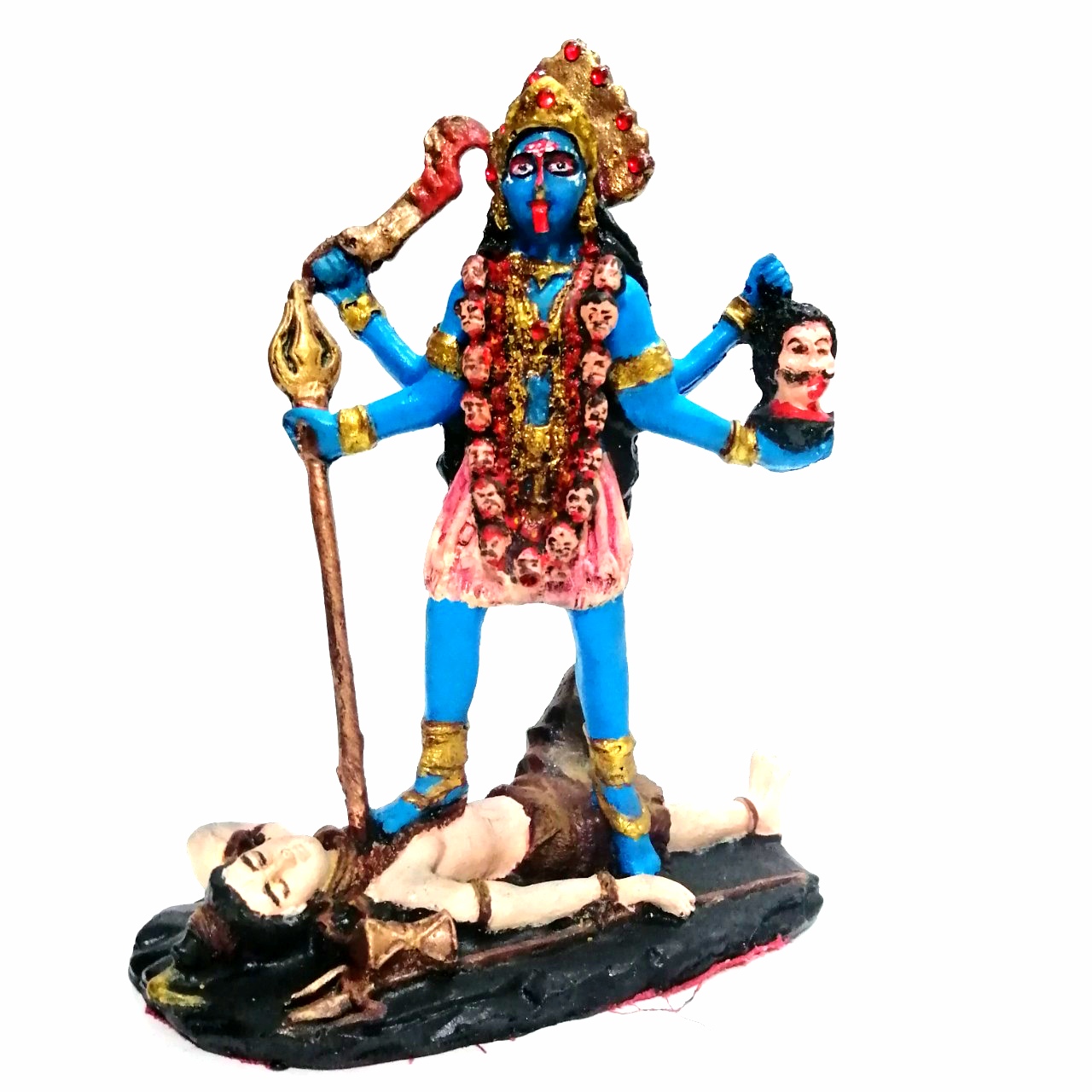 รูปหล่อบูชา พระแม่กาลี ขนาดฐาน6นิ้ว ชิ้นงานเรซิ่นทำสี