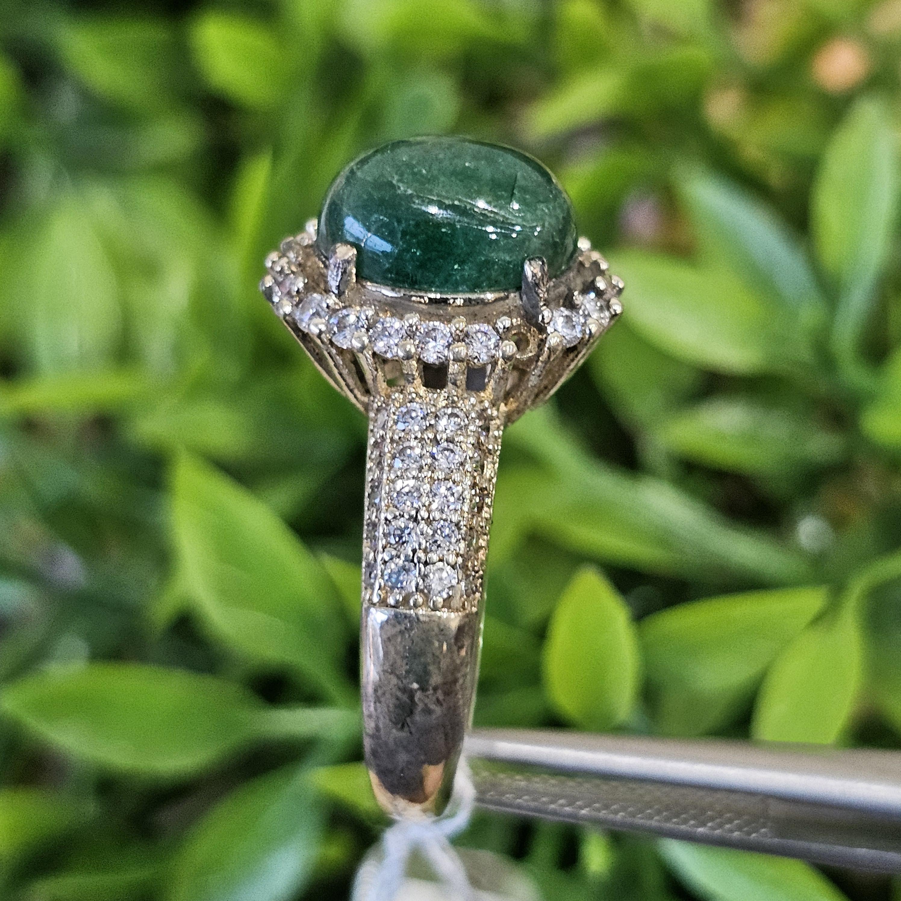 หยก พม่า แท้ Jade แหวนหยก (jadeite Ring) Size 60 ดิบ ไม่ผ่านการปรับปรุง (Type A) พม่า (Myanmar)