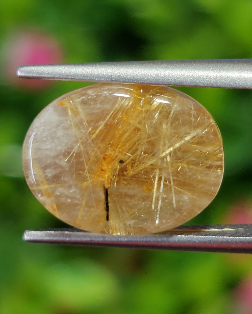 ตาแมว ไหมทอง ควอตซ์ Cat eye Golden Rutilated Quartz 6.29 กะรัต Cts.พลอยแท้ อัญมณีมงคลประจําวันเกิด เครื่องประดับพลอย