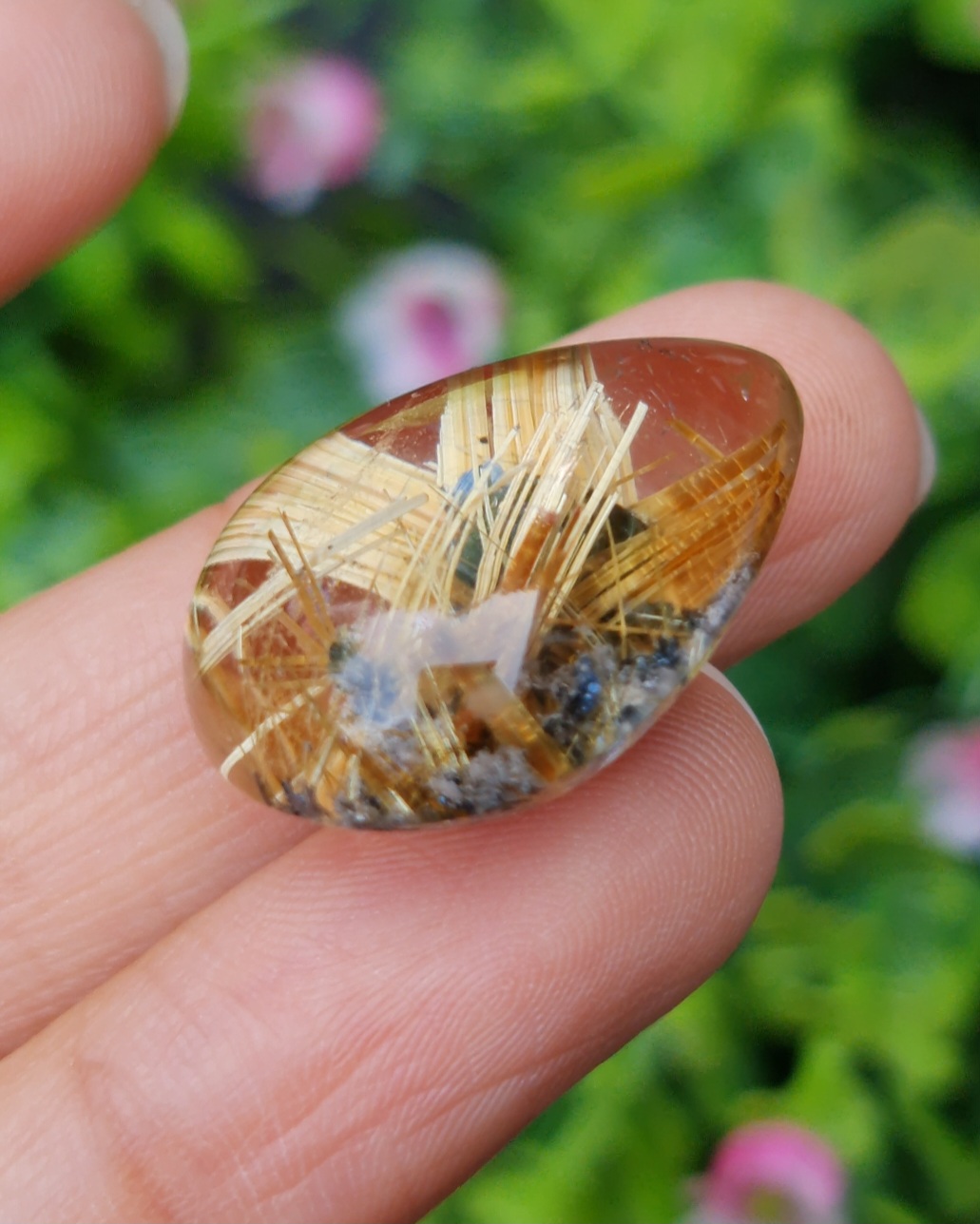 ไหมทอง สตาร์ ควอตซ์ Golden Star Rutilated Quartz 39.59 กะรัต Cts.พลอยแท้ อัญมณีมงคลประจําวันเกิด เครื่องประดับพลอย