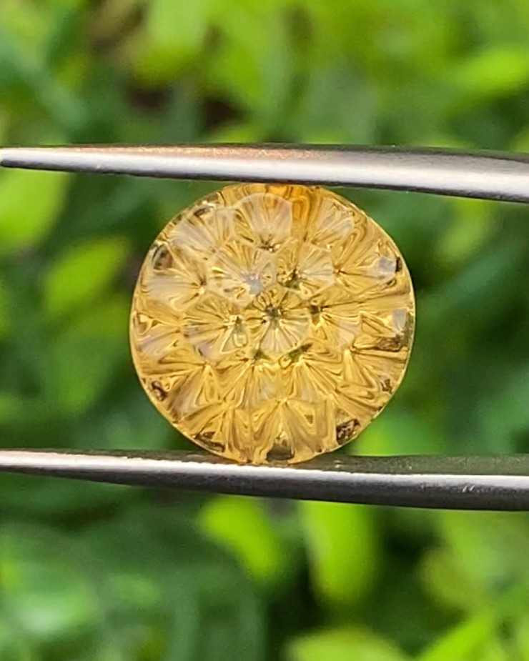 พลอย ซิทริน Citrine 6.03 กะรัต (Cts.) พลอยแท้ อัญมณีมงคลประจําวันเกิด เครื่องประดับพลอย