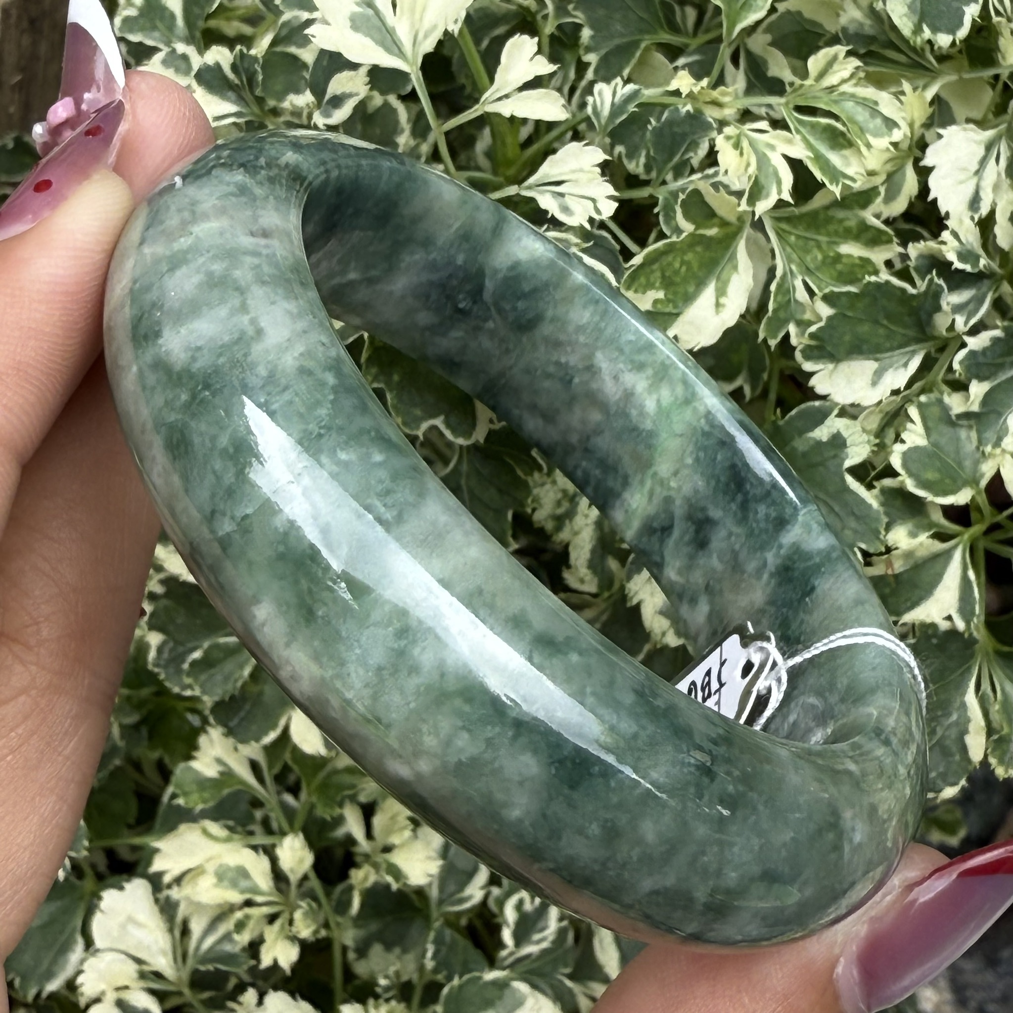 JB6804021 หยก พม่า แท้ Jade กำไลหยก 55.6 มม. (Jadeite bracelet) พม่า (Myanmar)