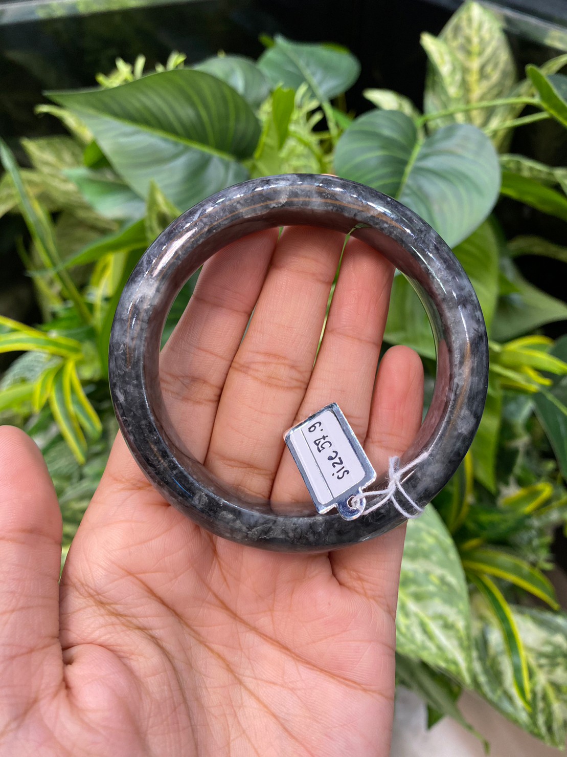 JB9006 หยก พม่า แท้ Jade กำไลหยก 57.9 มม. (Jadeite bracelet) พม่า (Myanmar)