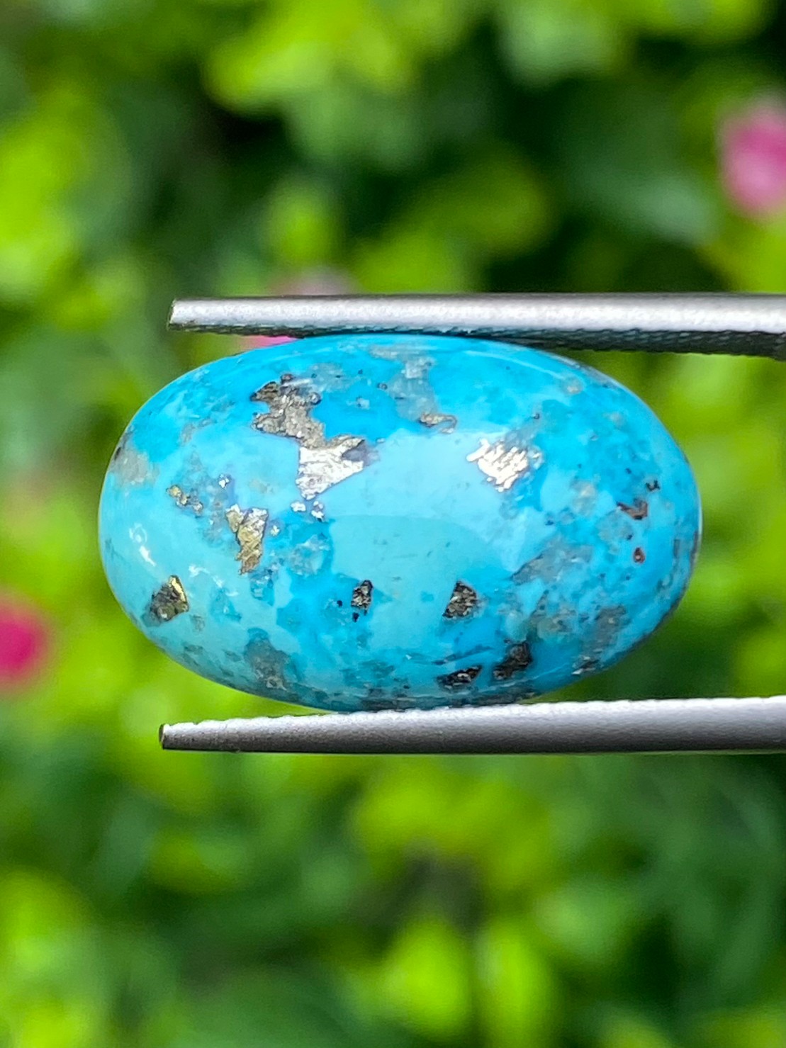 พลอย เทอควอยซ์ (Turquoise) 12.35 กะรัต Cts. พลอยแท้ อัญมณีมงคลประจําวันเกิด เครื่องประดับพลอย