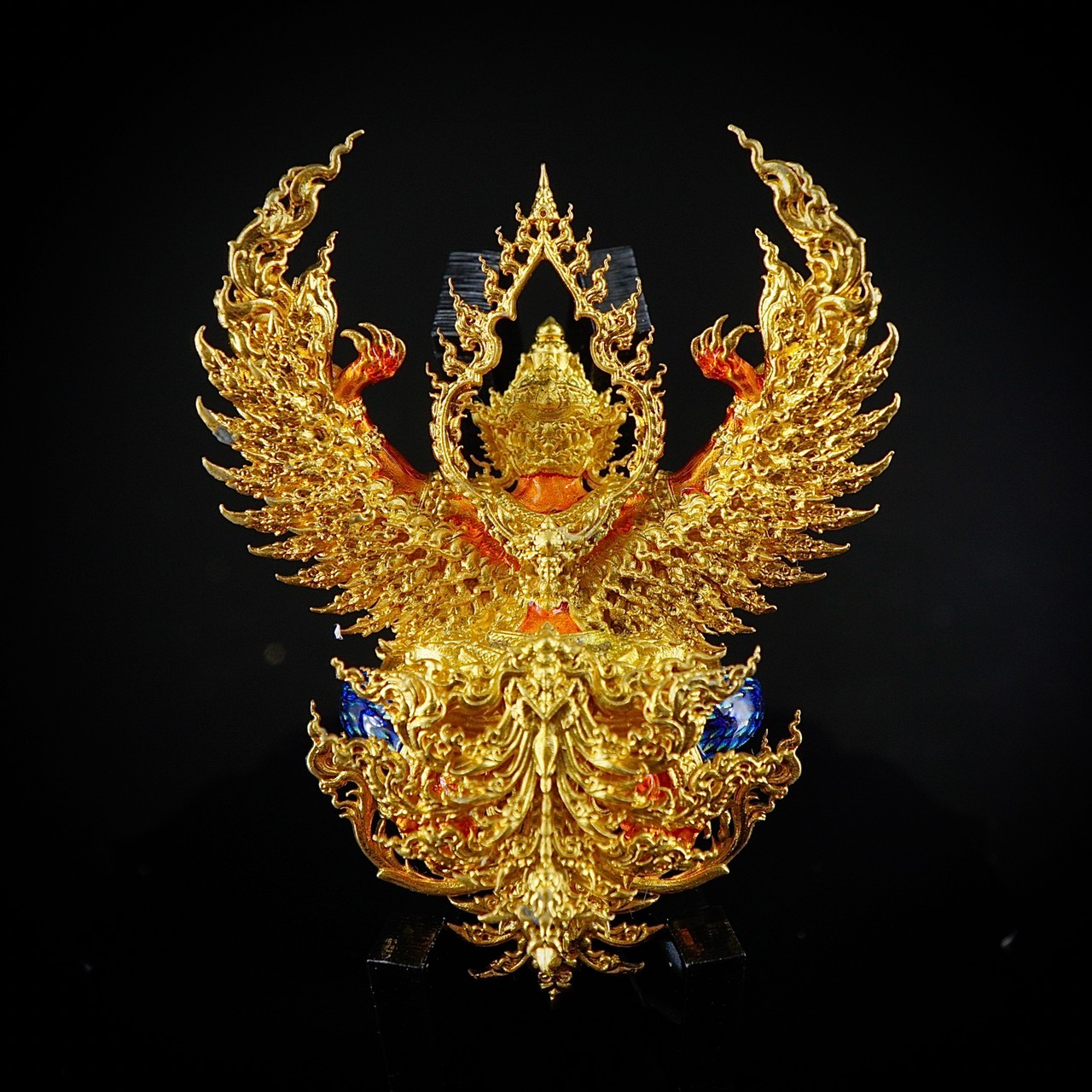 พญาครุฑ พญาเวนไตย รหัส 10 เนื้อบรอนซ์ชุบทองลงยาส้ม