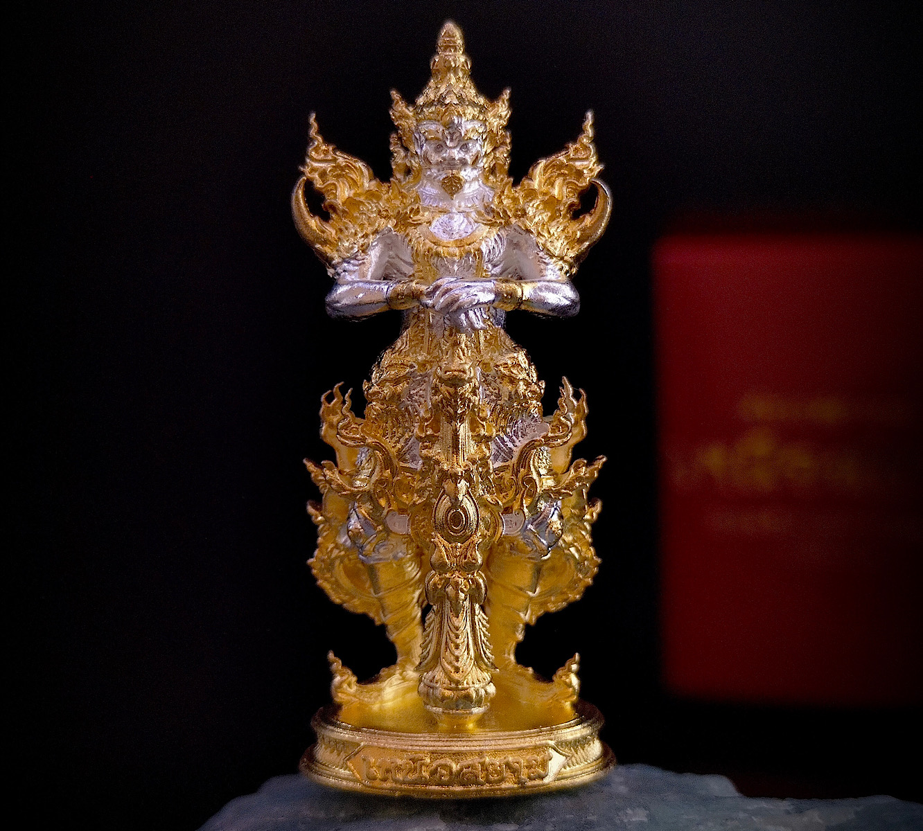 ท้าวเวสสุวรรณเหนือสยาม (หน้ายักษ์) รหัส 6.11 เนื้อบรอนซ์ชุบ2K