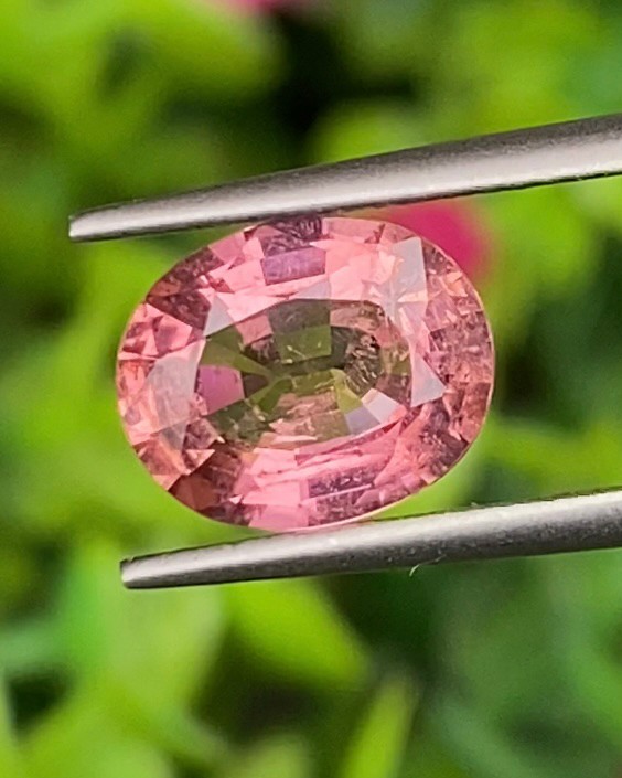 พลอย ชมพู พิ้งค์ ทัวร์มารีน (Pink Tourmaline) 2.38 กะรัต (Cts.) อัญมณีมงคลประจําวันเกิด เครื่องประดับพลอย