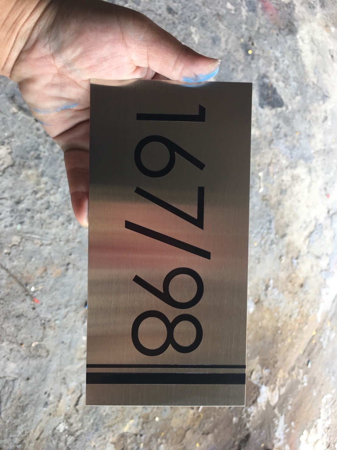 ป้ายเลขที่บ้าน แผ่นเรียบกัดกรด