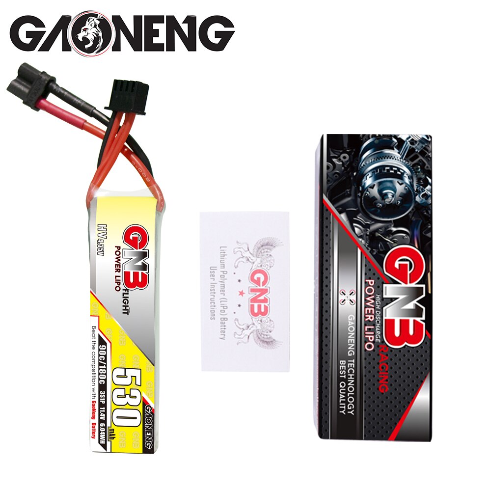 แบต BabyApe Pro DarwinFPV Gaoneng GNB 530MAh 3S 11.4V 90C/180C HV LiPo LiHv แบตเตอรี่ ปลั๊กXT30 FPV Drone RC