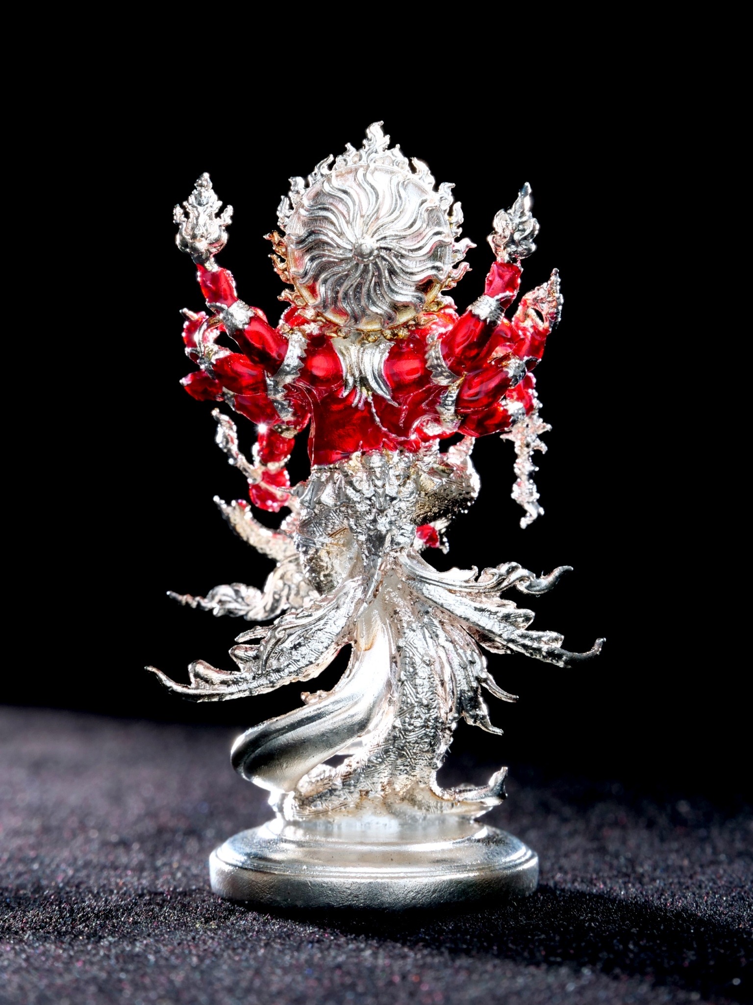 พระพิฆเนศสุริยะเทพ สุริยาบินายัค Surya Binayak รหัส9 เนื้อชนวนมหาชนวน ชุบเงินลงยา