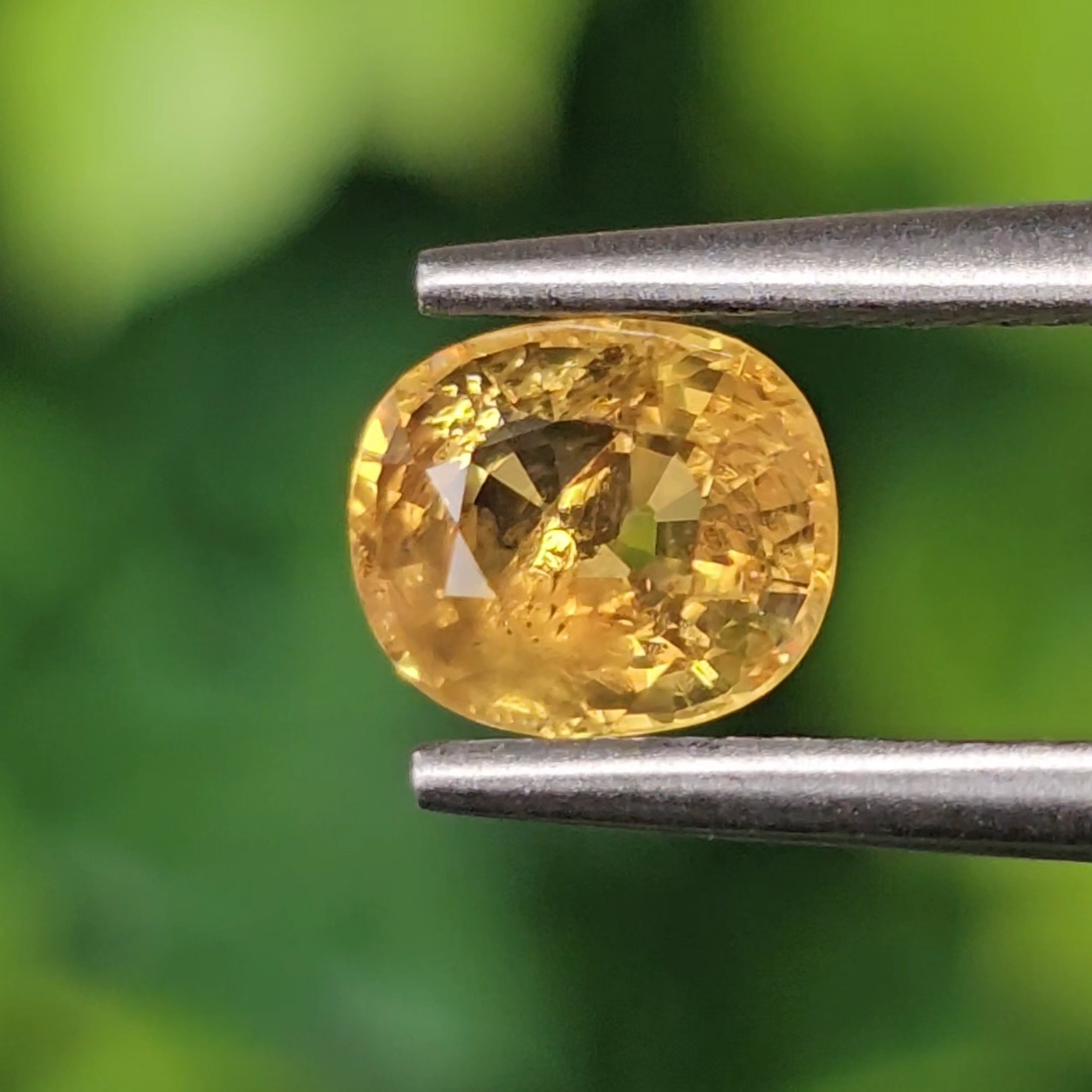 พลอย บุษราคัม yellow sapphire 0.86 กะรัต (Cts.) พลอยแท้ อัญมณีมงคลประจําวันเกิด เครื่องประดับพลอย
