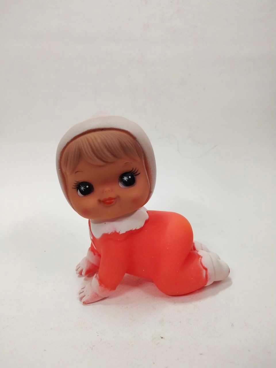 ตุ๊กตายางบีบ รุ่นเก่า รุ่นVintage baby doll ท่าคลาน งานเก่าหายากมาก ไม่พบบ่อย รุ่นฮ่องกง มือสองสภาพดีเก่าเก็บตามเวลา
