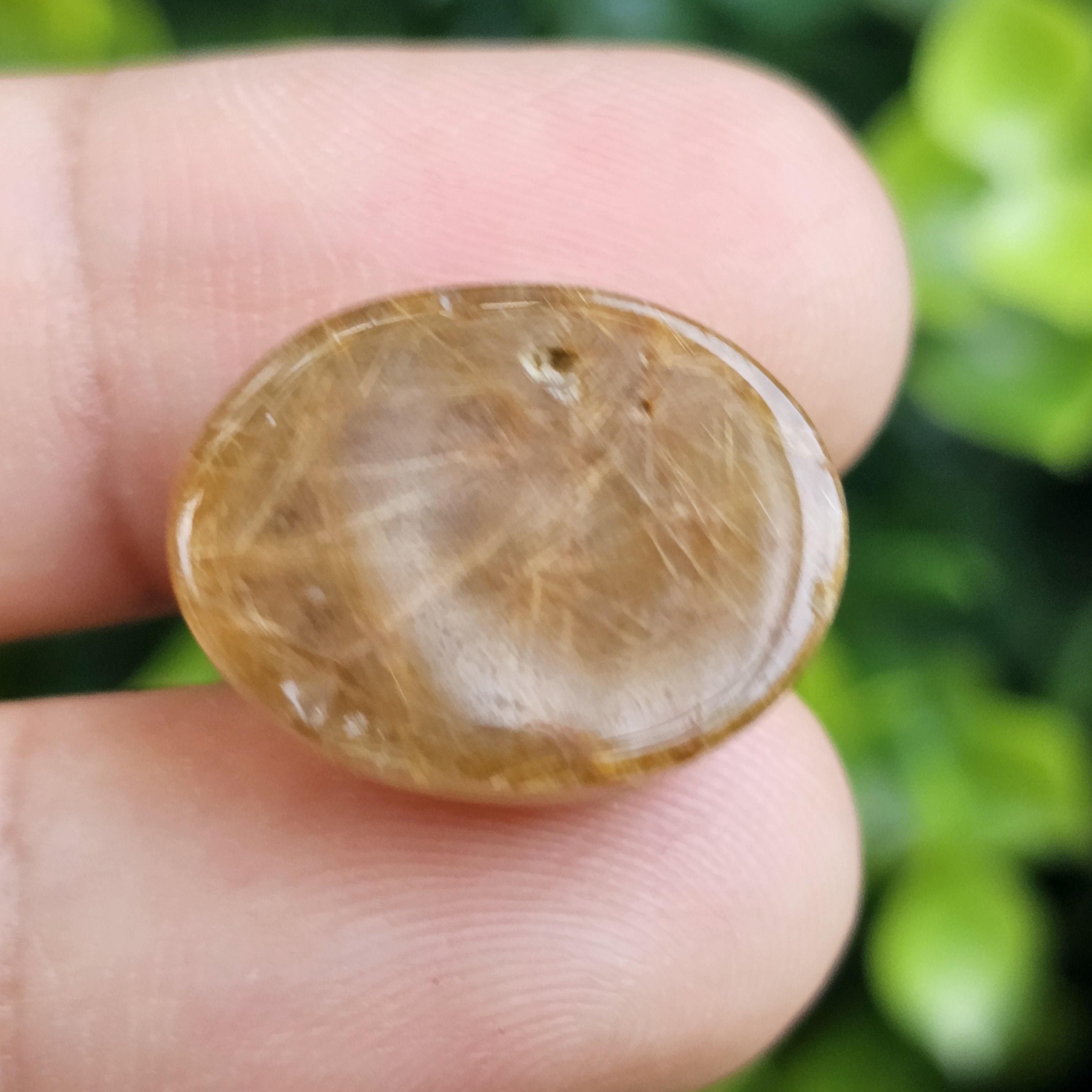 ไหมทอง ควอตซ์ Golden Rutilated Quartz 20.27 กะรัต Cts.พลอยแท้ อัญมณีมงคลประจําวันเกิด เครื่องประดับพลอย