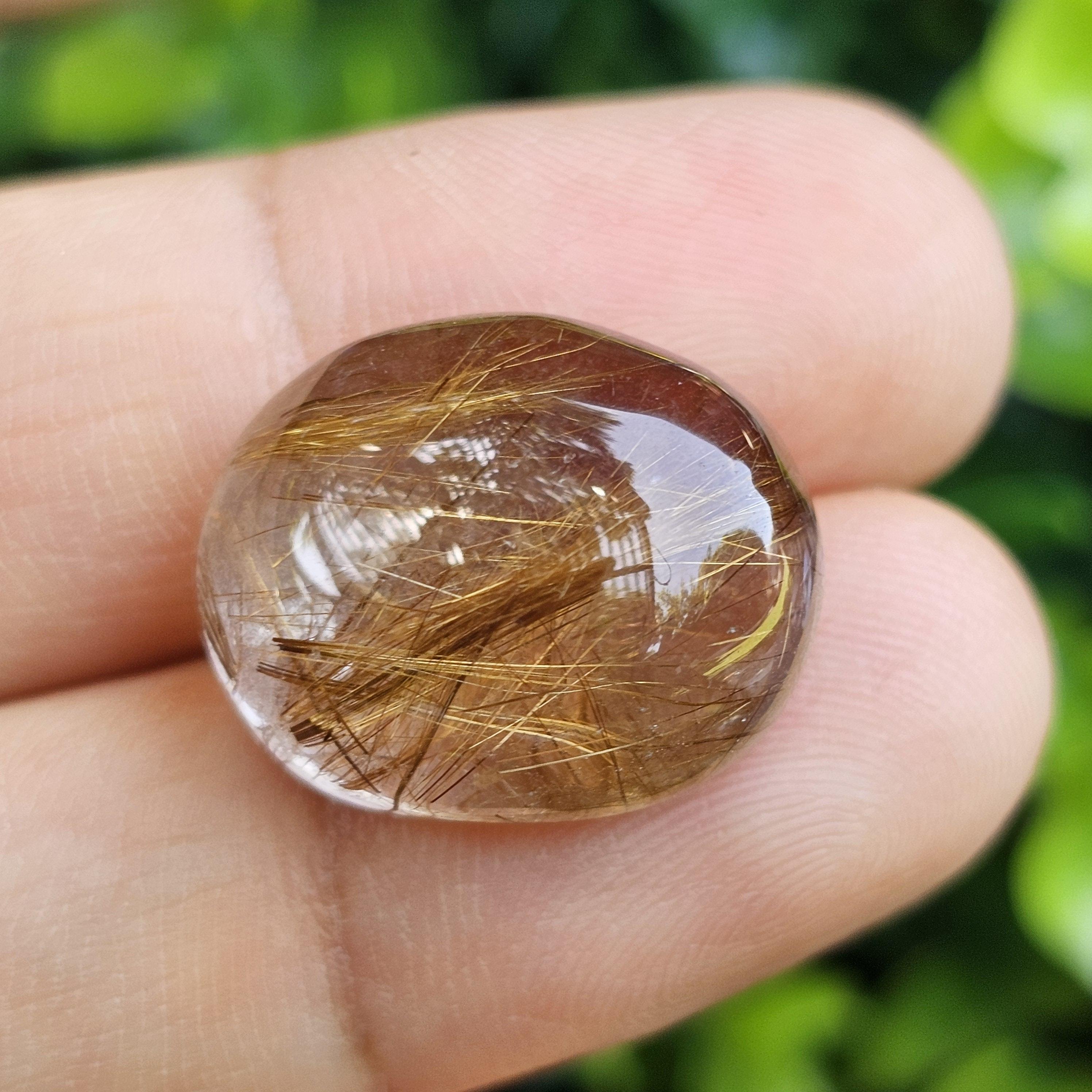 ไหมทอง ควอตซ์ Golden Rutilated Quartz 24.28 กะรัต Cts.พลอยแท้ อัญมณีมงคลประจําวันเกิด เครื่องประดับพลอย