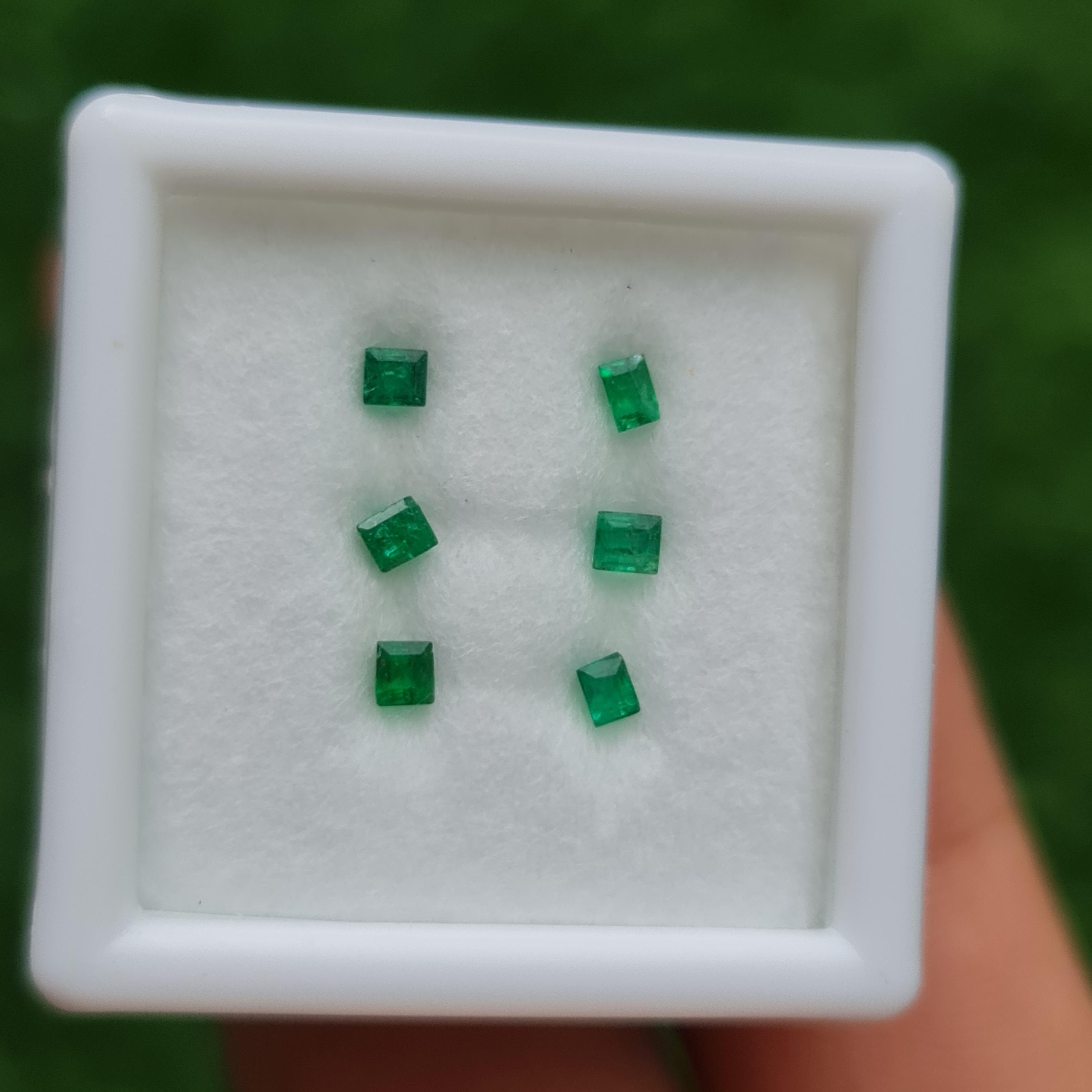 พลอย มรกต Natural Emerald แซมเบีย 0.32 กะรัต (Cts.) 5 เม็ด พลอยแท้ อัญมณีมงคลประจําวันเกิด เครื่องประดับพลอย