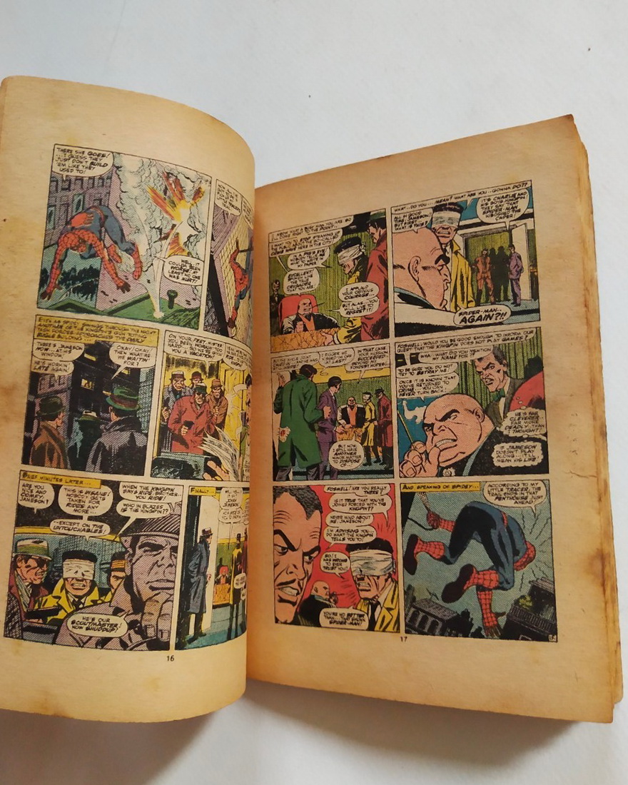 หนังสือการ์ตูนเก่า มีตำหนิ ตามภาพ สไปเดอร์แมน Spider-Man ,ฉบับภาษาอังกฤษ ตอน In the Clutches of the Kingpin!!