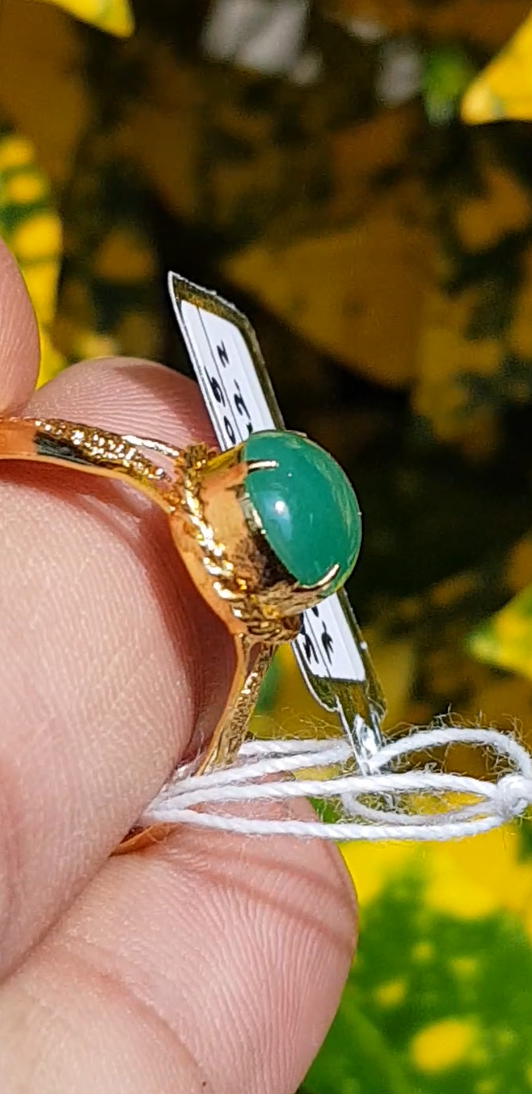 หยก พม่า แท้ Jade แหวนหยก 翡翠戒指 (Jadeite ring) ดิบ 1.30 กะรัต (Cts.) ไม่ผ่านการปรับปรุง (Type A) พม่า (Myanmar)