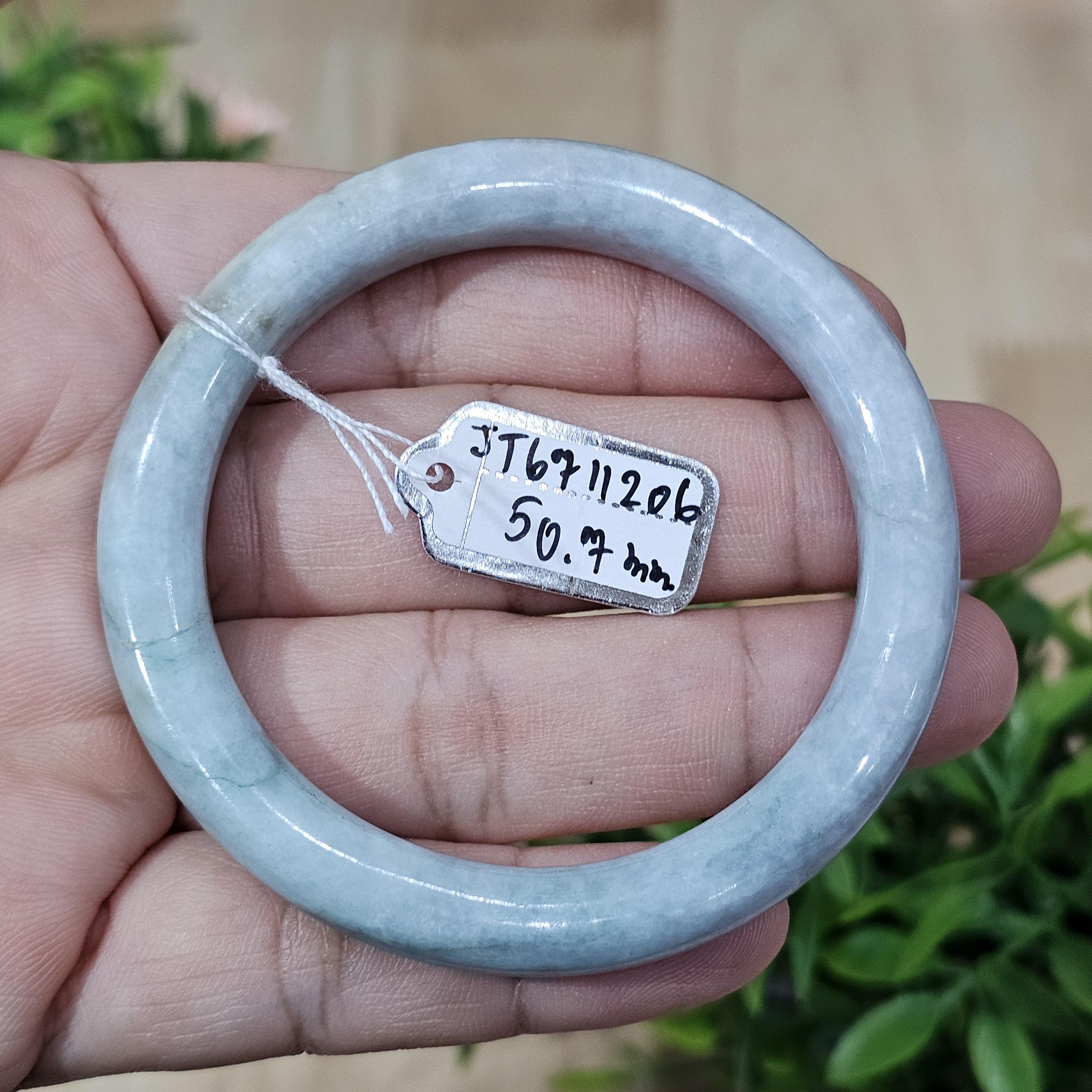 JB6711206 หยก พม่า แท้ Jade กำไลหยก 50.7 มม. (Jadeite bracelet) พม่า (Myanmar)