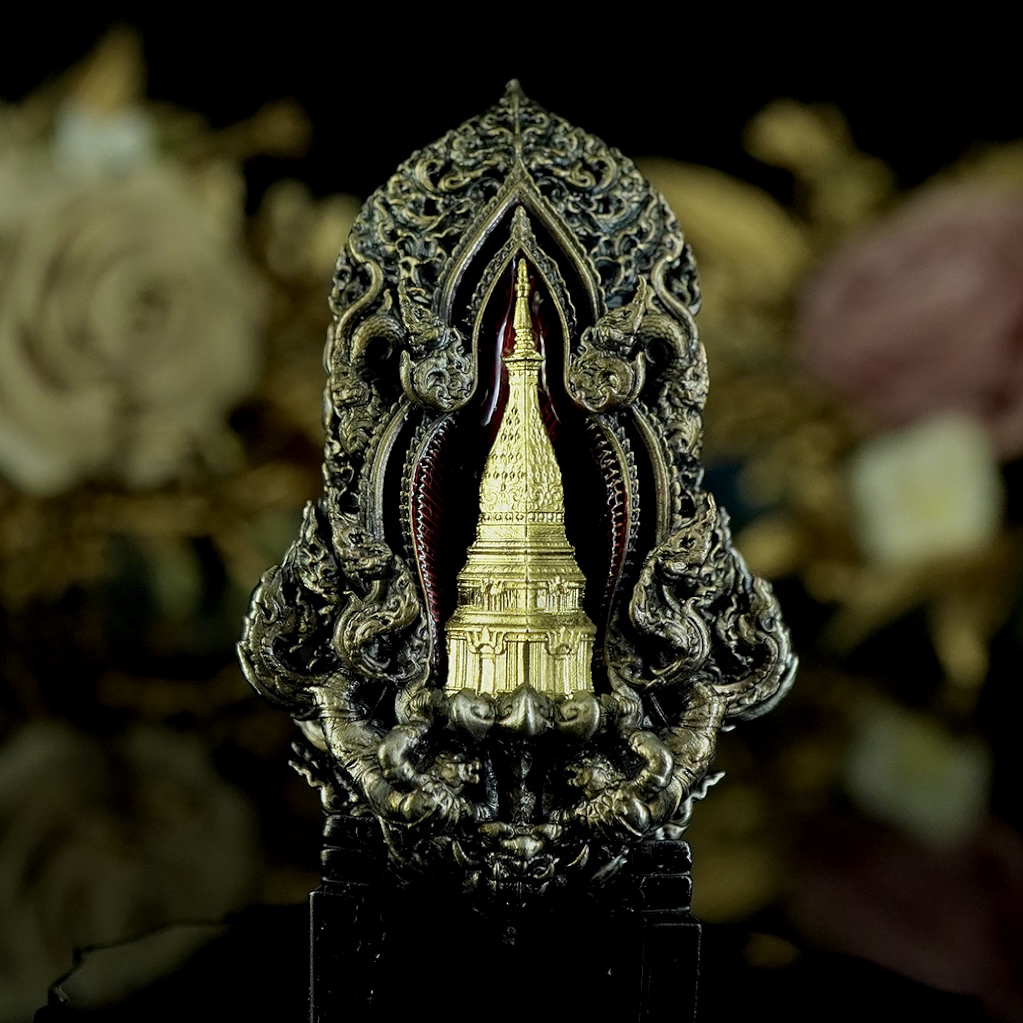 เหรียญท้าวเวสสุวรรณทรงดอกจำปี เวสสุวรรณอุรังคพิทักษ์ รายการศูนย์จอง เนื้อบรอนซ์เงินซาตินลงยา องค์พระชุบทอง