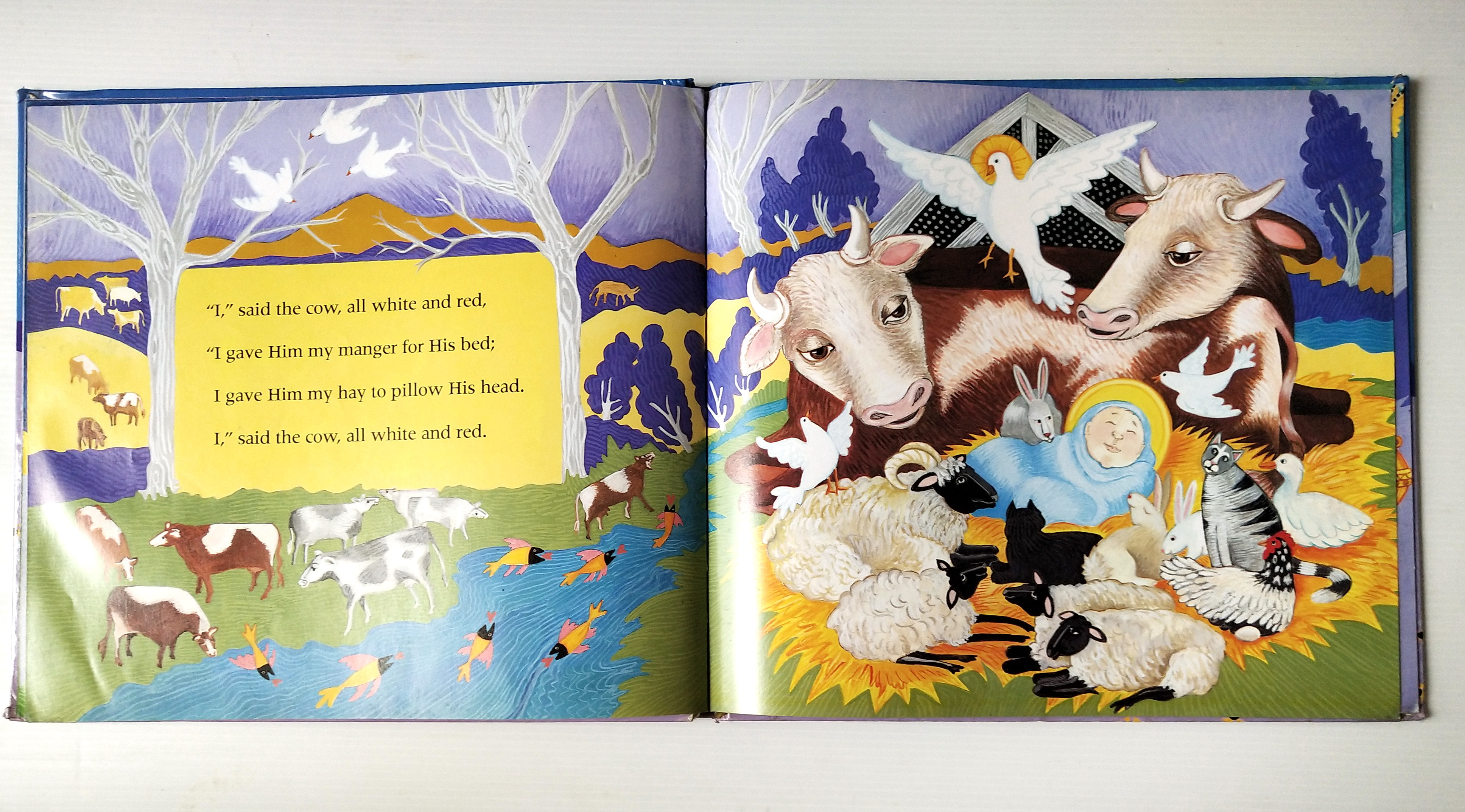 หนังสือนิทาน**มีตำหนิ โปรดดูทุกภาพ ฉบับภาษาอังกฤษ The Friendly Beasts ,a Christmas Carol. ภาพโดย Sharon MacGinley