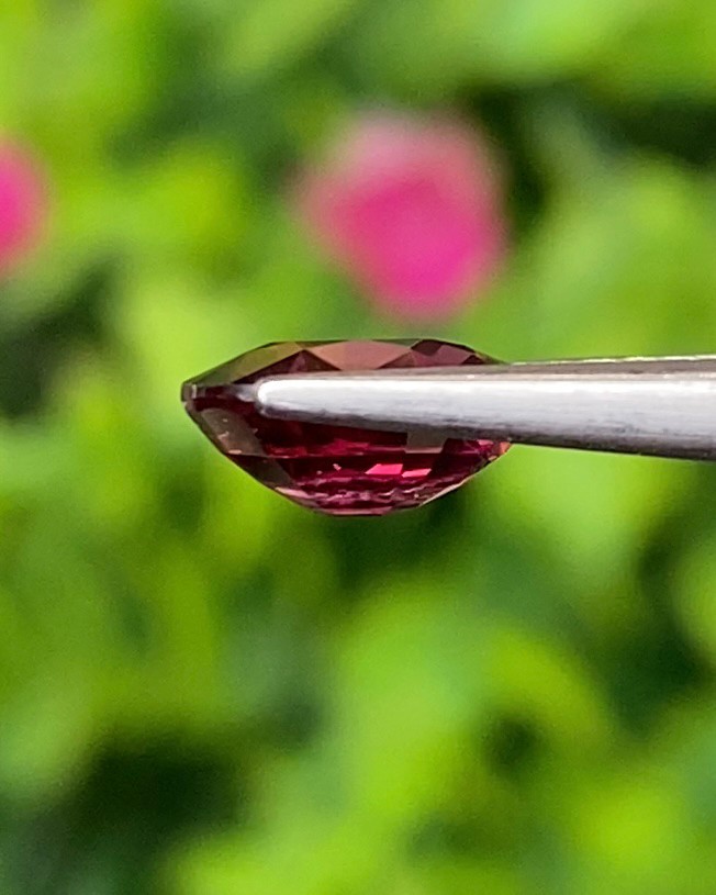 พลอย โรโดไลต์ กาเน็ท Rhodolite Garnet 1.49 กะรัต Cts.พลอยแท้ อัญมณีมงคลประจําวันเกิด เครื่องประดับพลอย
