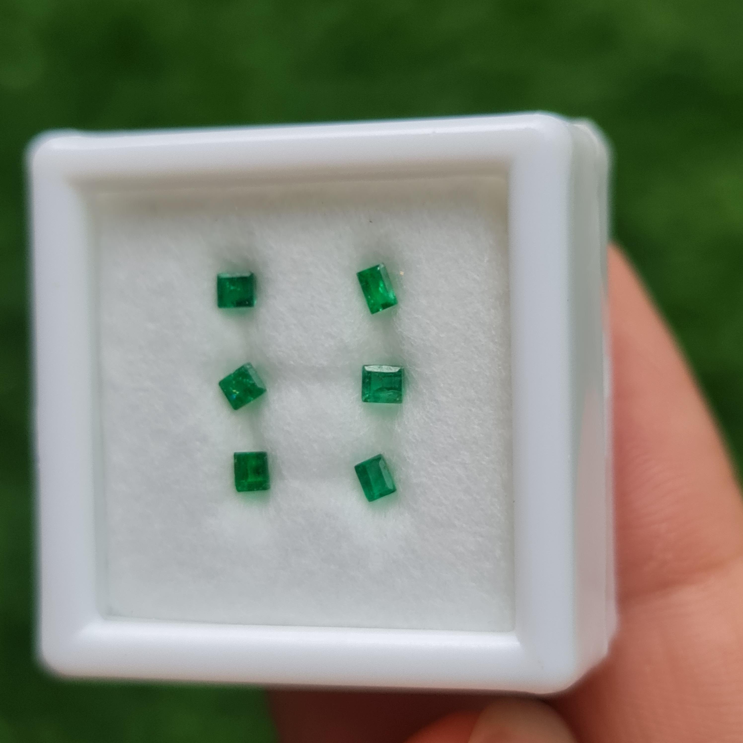 พลอย มรกต Natural Emerald แซมเบีย 0.32 กะรัต (Cts.) 5 เม็ด พลอยแท้ อัญมณีมงคลประจําวันเกิด เครื่องประดับพลอย