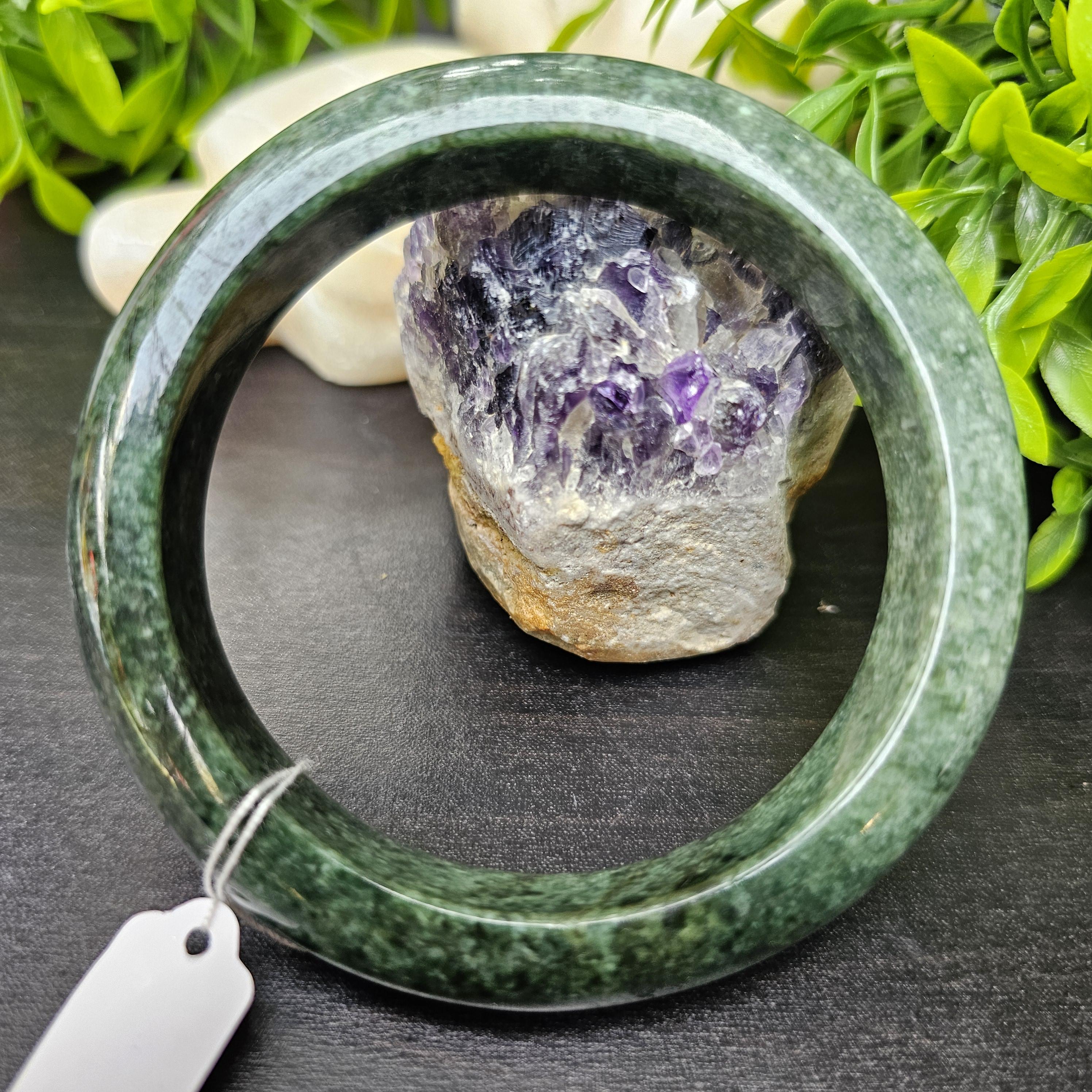 JB6804029 หยก พม่า แท้ Jade กำไลหยก 61.8 มม. (Jadeite bracelet) พม่า (Myanmar)