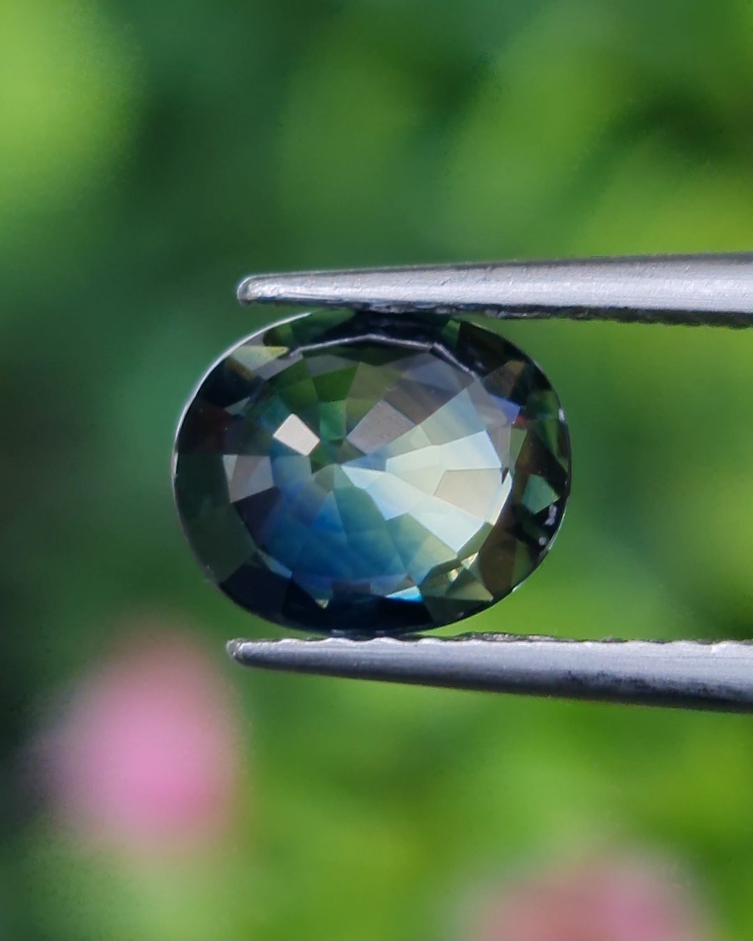 พลอย แซฟไฟร์ 3 สี Tri-Color Sapphire 1.29 กะรัต (Cts.) ดิบ (Unheated) พลอยแท้ อัญมณีมงคลประจําวันเกิด เครื่องประดับพลอย