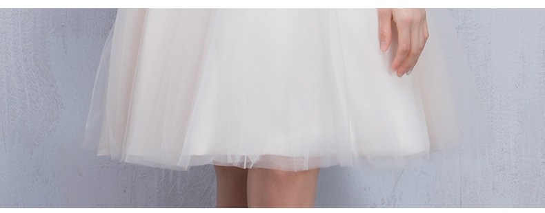 Pre-order ชุดเพื่อนเจ้าสาว สีครีม กระโปรงตาข่าย เชือกผูกหลัง