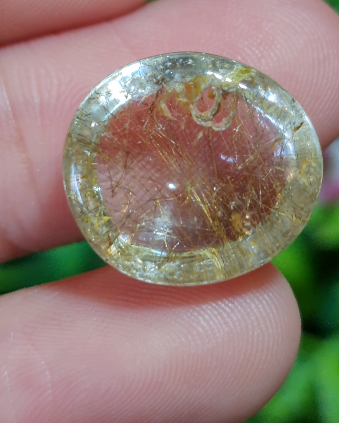 ไหมทอง ควอตซ์ Golden Rutilated Quartz 18.77 กะรัต Cts.พลอยแท้ อัญมณีมงคลประจําวันเกิด เครื่องประดับพลอย