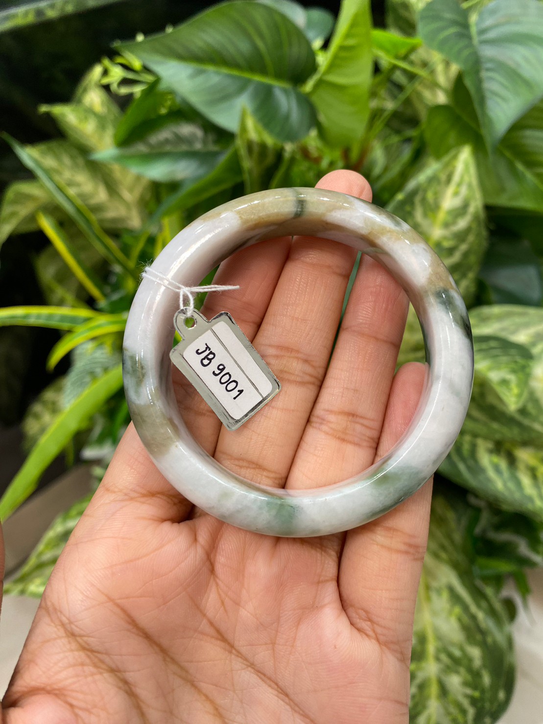 JB9001 หยก พม่า แท้ Jade กำไลหยก 50.46 มม. (Jadeite bracelet) พม่า (Myanmar)