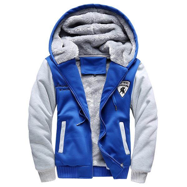 เสื้อแจ็คเก็ตโค้ทกันหนาวสไตล์สปอร์ตสีทูโทน ซับกำมะหยี่ ใส่ได้ทั้งชายหญิง (11681MM)
