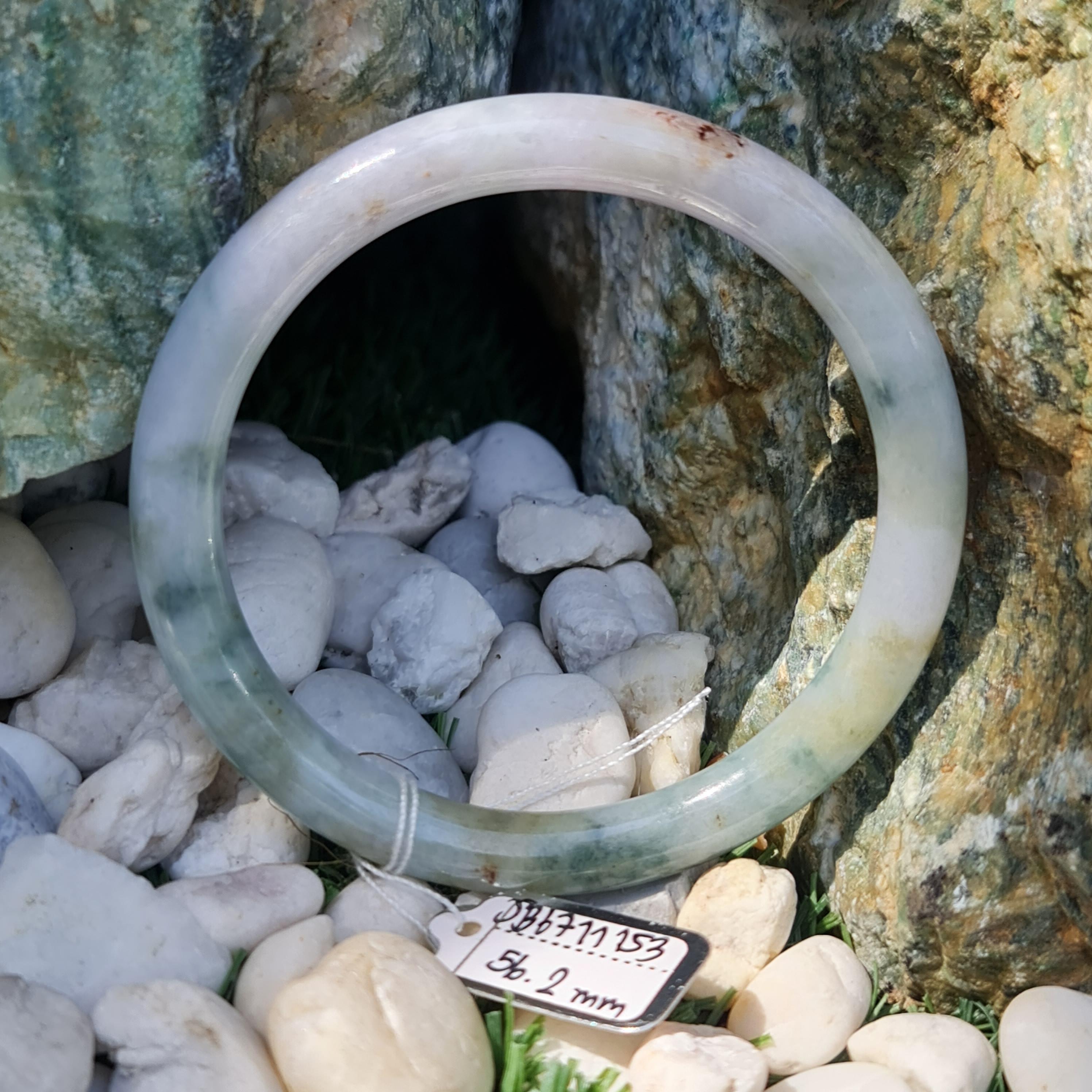 JB6711153 หยก พม่า แท้ Jade กำไลหยก 56.2 มม. (Jadeite bracelet) พม่า (Myanmar)