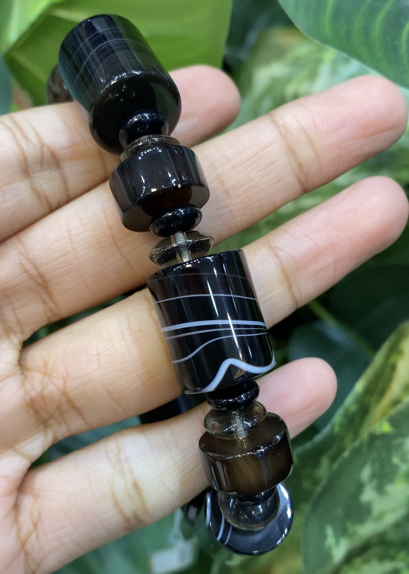 กำไลพลอยแท้ อาเกต Agate Bracelet (Free Size)