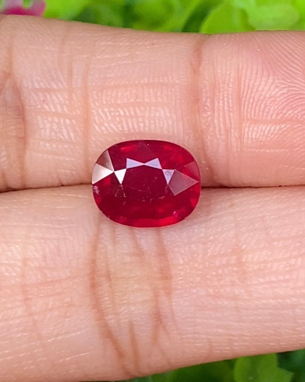 พลอย ทับทิม (Ruby Sapphire) 3.71 กะรัต (Cts.) พลอยแท้ อัญมณีมงคลประจําวันเกิด เครื่องประดับพลอย