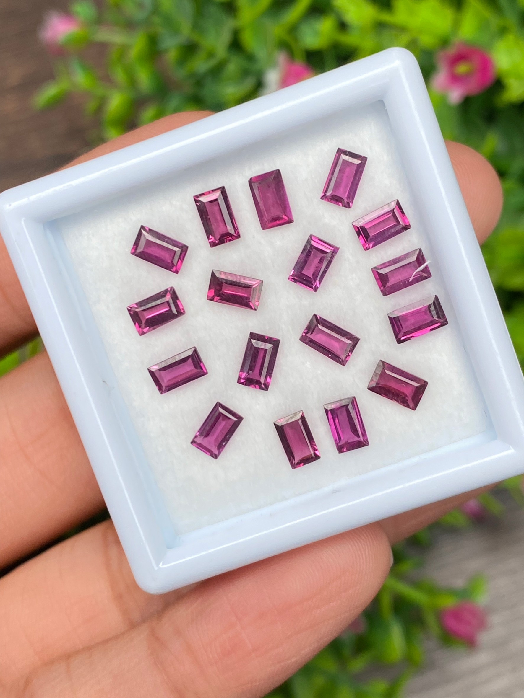 พลอย โรโดไลต์ กาเน็ท Rhodolite Garnet 17 เม็ด Pcs. 5.95 กะรัต Cts.พลอยแท้ อัญมณีมงคลประจําวันเกิด เครื่องประดับพลอย