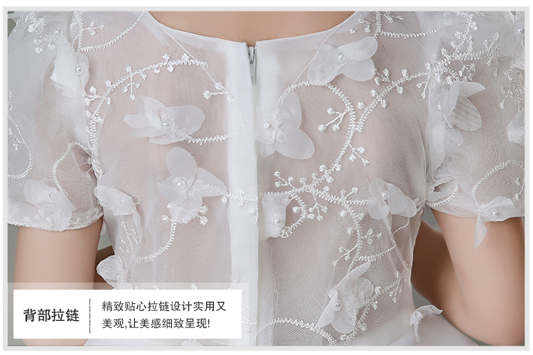 Pre-order ชุดราตรีเด็ก ชุดออกงาน ชุดกระโปรง สไตล์เจ้าหญิง แขนสั้น คอวี ผ้าลูกไม้ช่วงอก กระโปรงผ้าแก้ว เป็นชั้น ๆ มีซิปหลัง