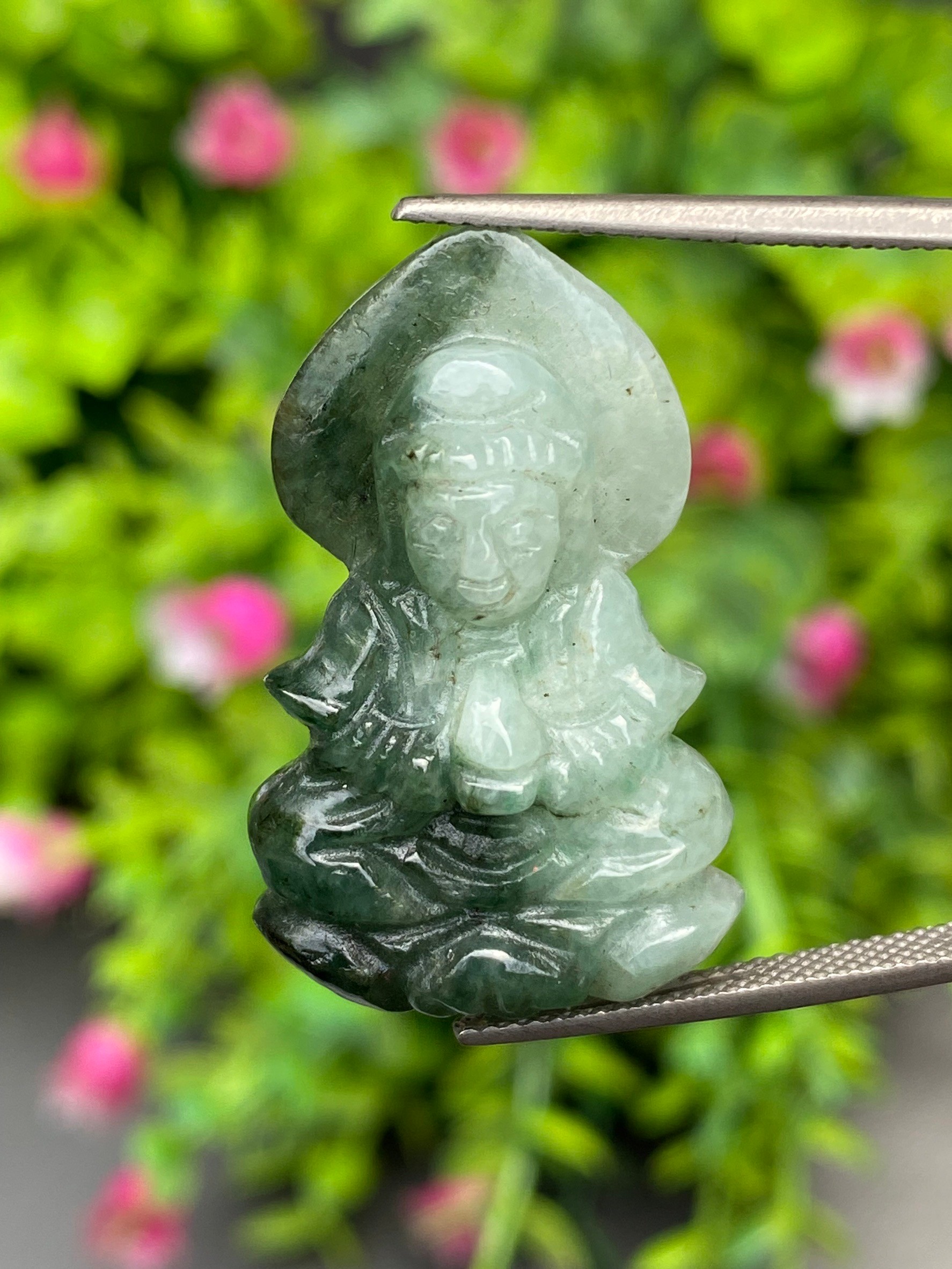 หยก แกะสลัก รูป เจ้าแม่กวนอิม (Burmese jadeite) 32.52 กะรัต (cts.) หยก พม่า แท้