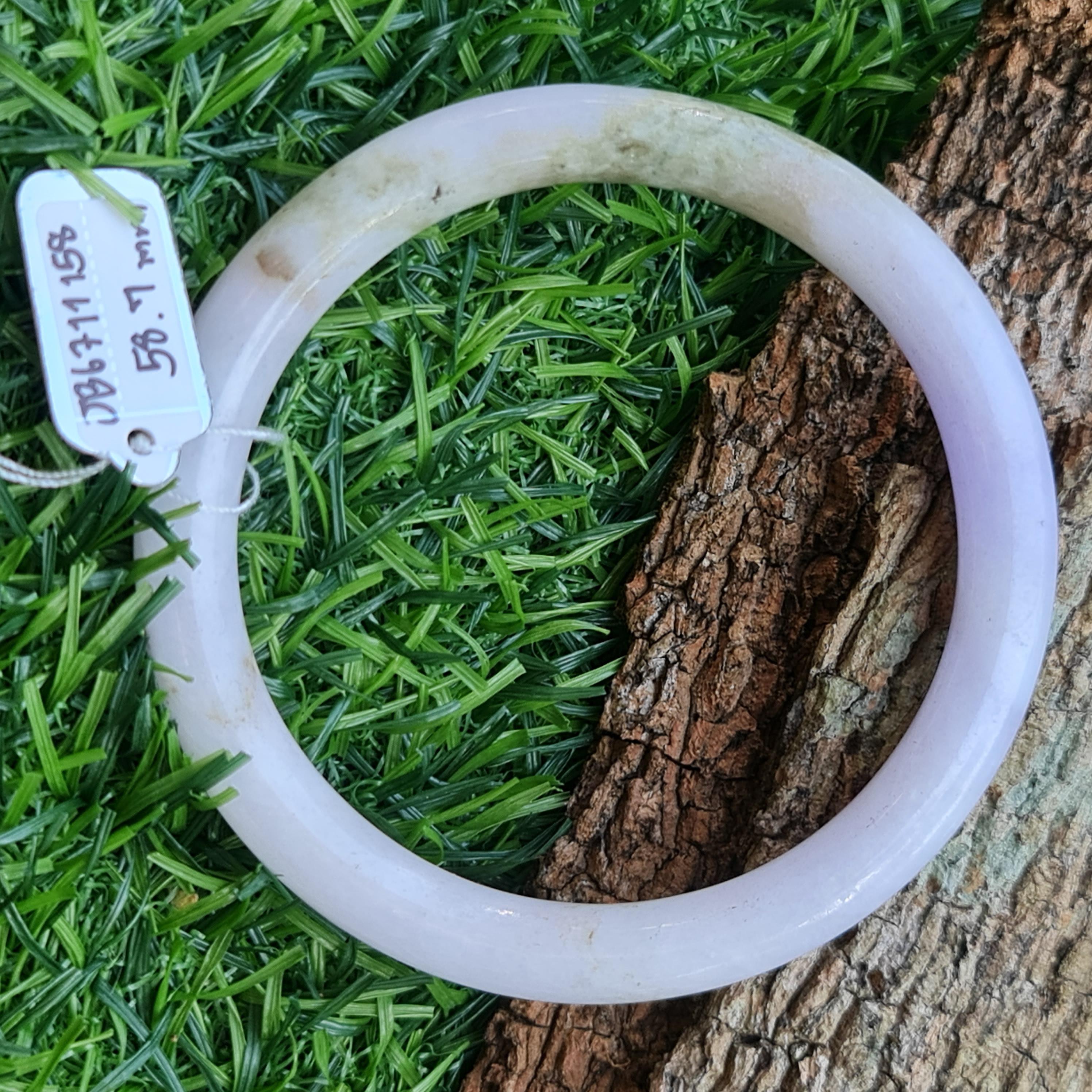 JB6711158 หยก พม่า แท้ Jade กำไลหยก 58.7 มม. (Jadeite bracelet) พม่า (Myanmar)