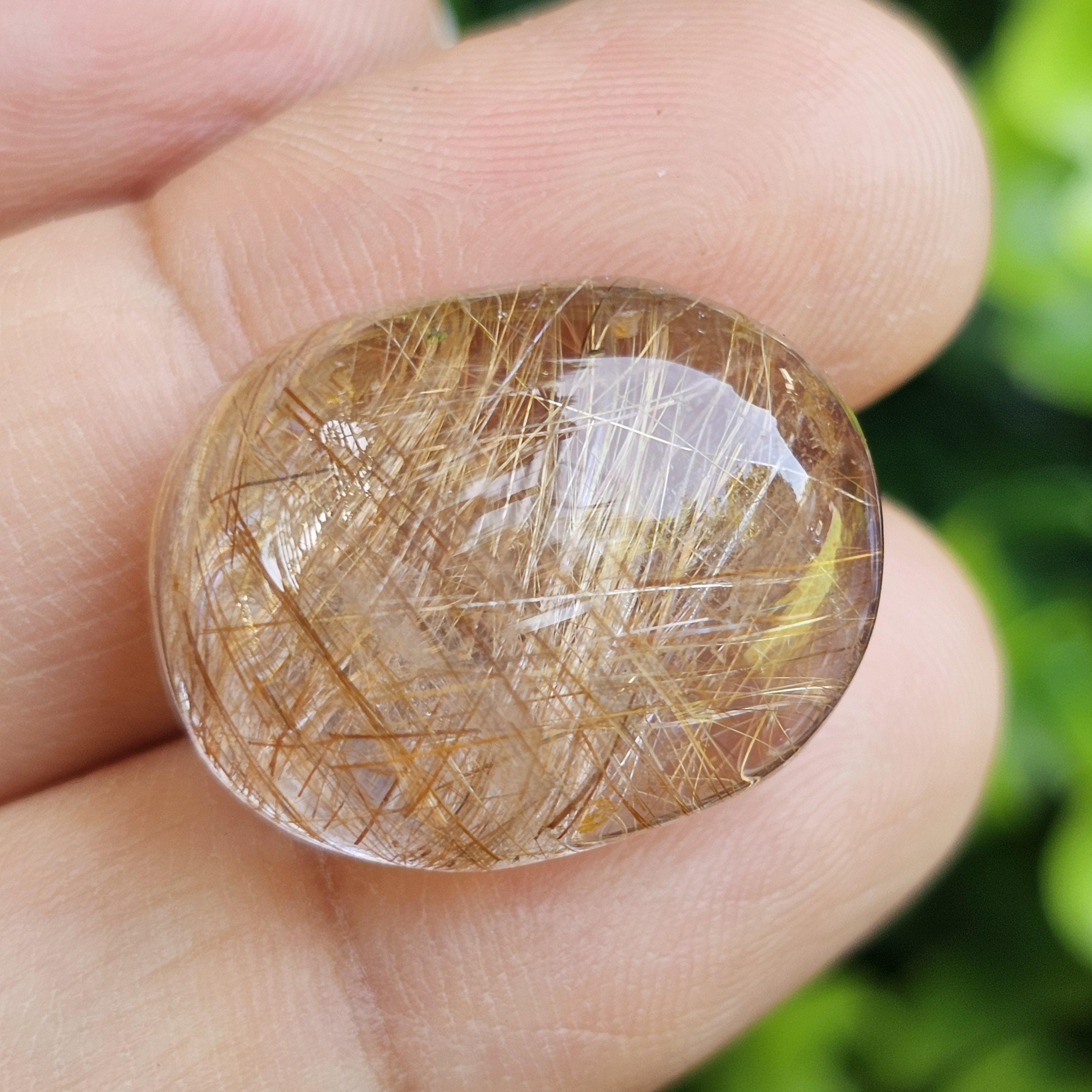 ไหมทอง ควอตซ์ Golden Rutilated Quartz 30.46 กะรัต Cts.พลอยแท้ อัญมณีมงคลประจําวันเกิด เครื่องประดับพลอย