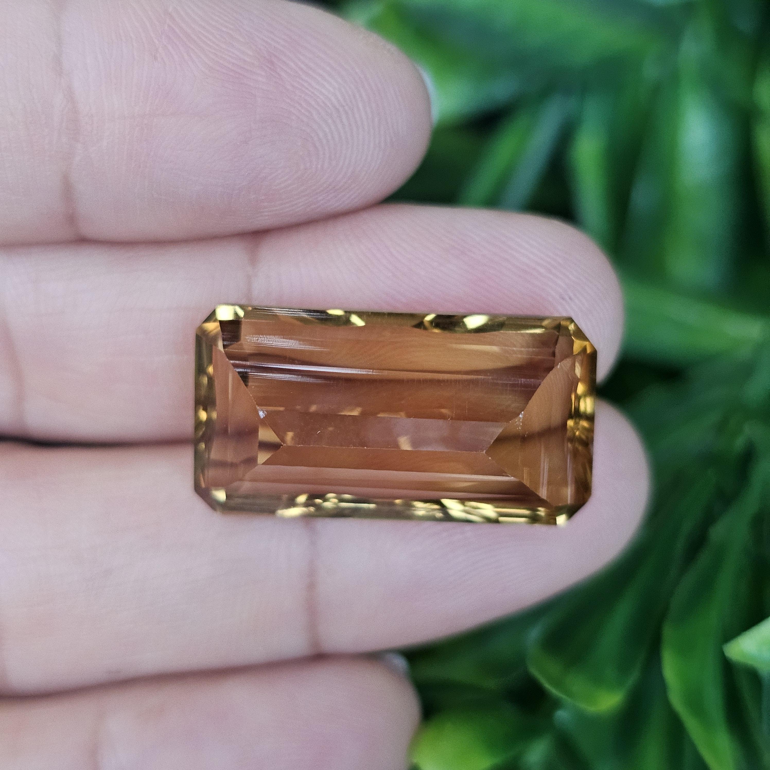 พลอย ซิทริน Citrine 27.01 กะรัต (Cts.) พลอยแท้ อัญมณีมงคลประจําวันเกิด เครื่องประดับพลอย