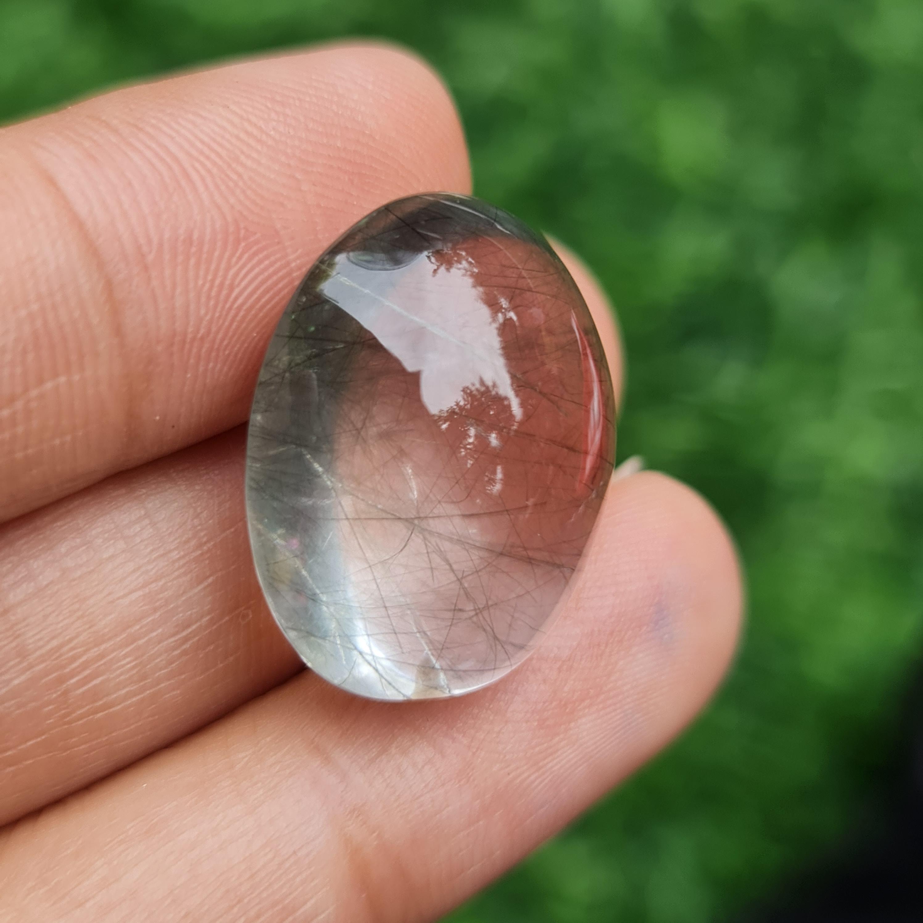 โป่งข่าม ควอตซ์ Rutilated Quartz 33.15 กะรัต Cts. พลอยแท้ อัญมณีมงคลประจําวันเกิด เครื่องประดับพลอย