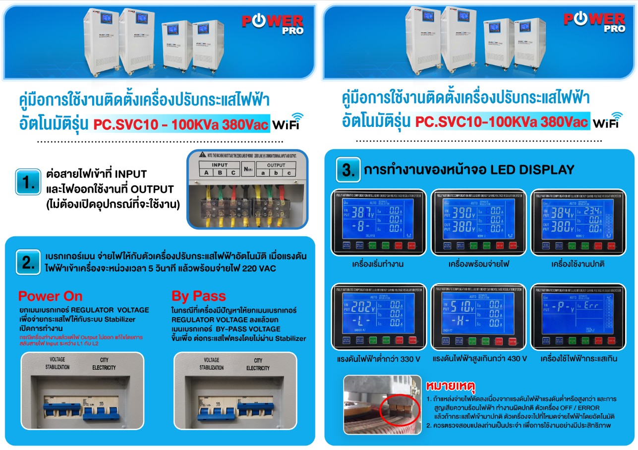 เครื่องปรับแรงดันไฟฟ้าอัตโนมัติ : SVC.60K 3P