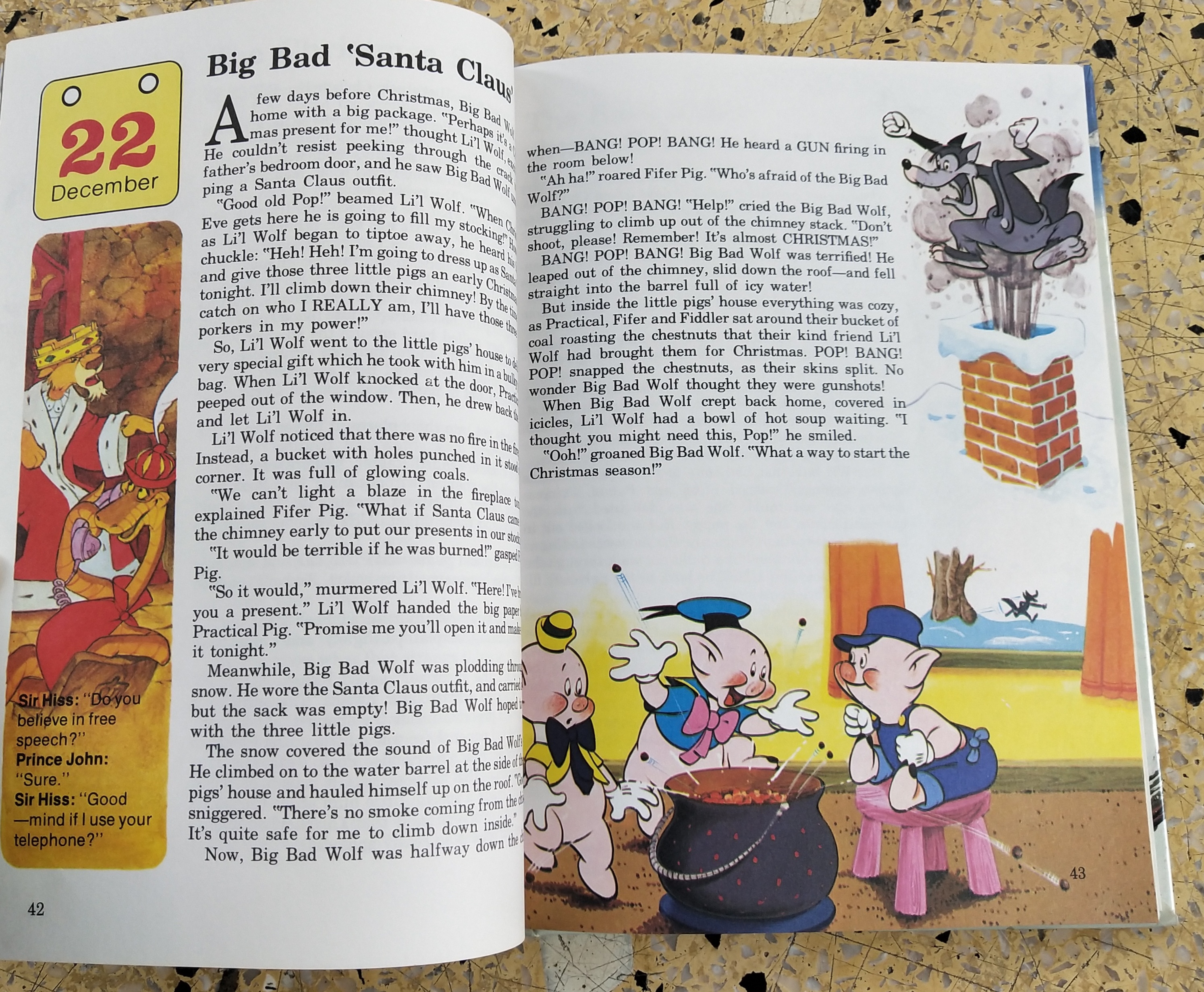 หนังสือภาพการ์ตูนดิสนีย์น่ารัก **หนังสิอเก่า มีตำหนิ โปรดตรวจสอบทุกภาพ ปกแข็ง ฉบับภาษาอังกฤษ เล่าเรื่องราวของทุกวันในฤดูหนาว ผ่านตัวการ์ตูนจากดิสนีย์ Story a Day for every day of the year ,Winter