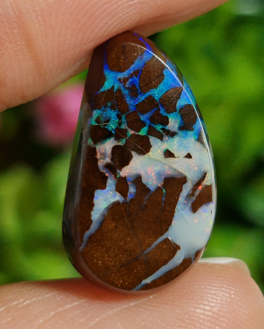 พลอย โบลเดอร์ โอปอล ออสเตรเลีย Australian Boulder Opal 11.50 กะรัต (Cts.) พลอยแท้ อัญมณีมงคลประจําวันเกิด เครื่องประดับพลอย