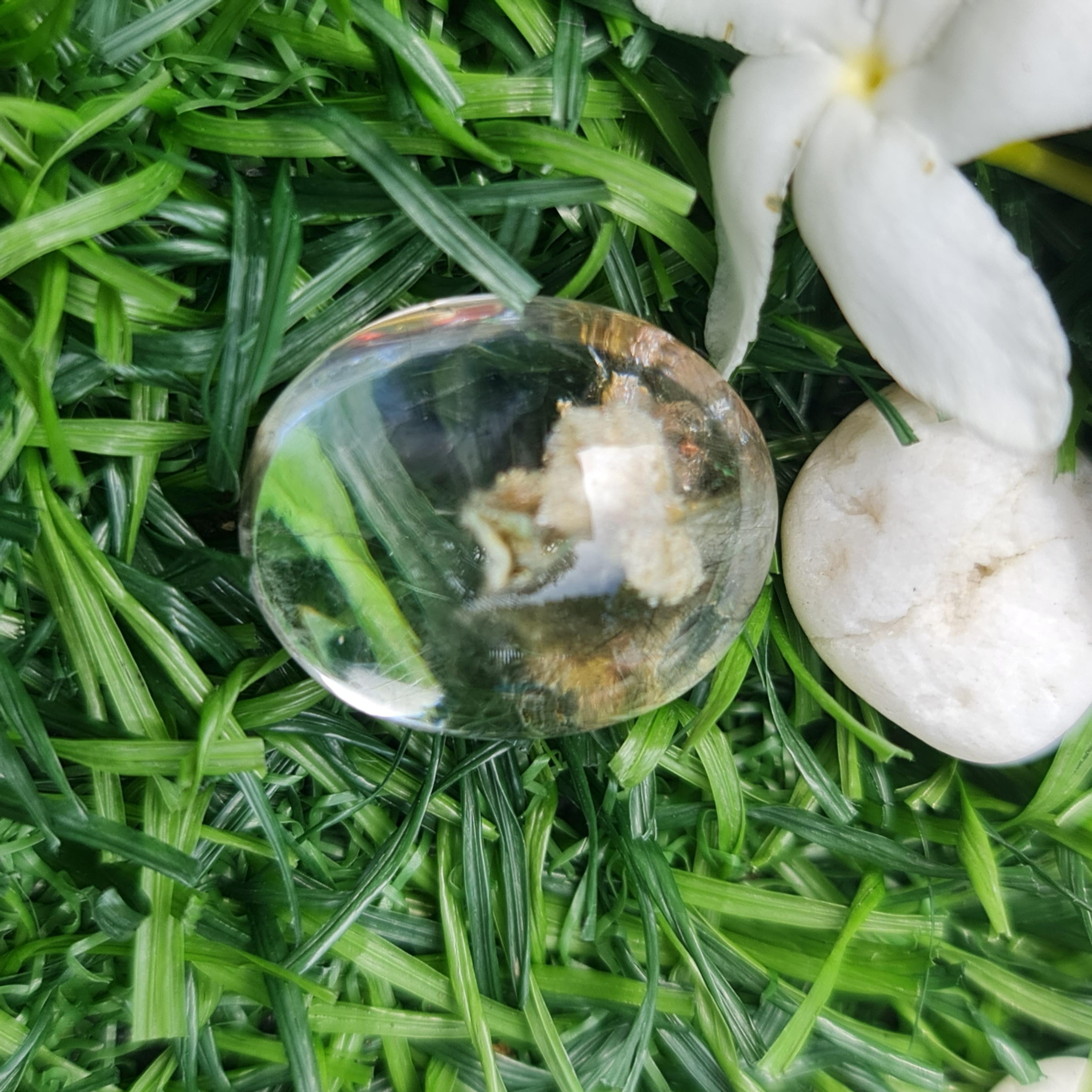 โป่งข่าม ควอตซ์ Rutilated Quartz 27.62 กะรัต Cts. พลอยแท้ อัญมณีมงคลประจําวันเกิด เครื่องประดับพลอย